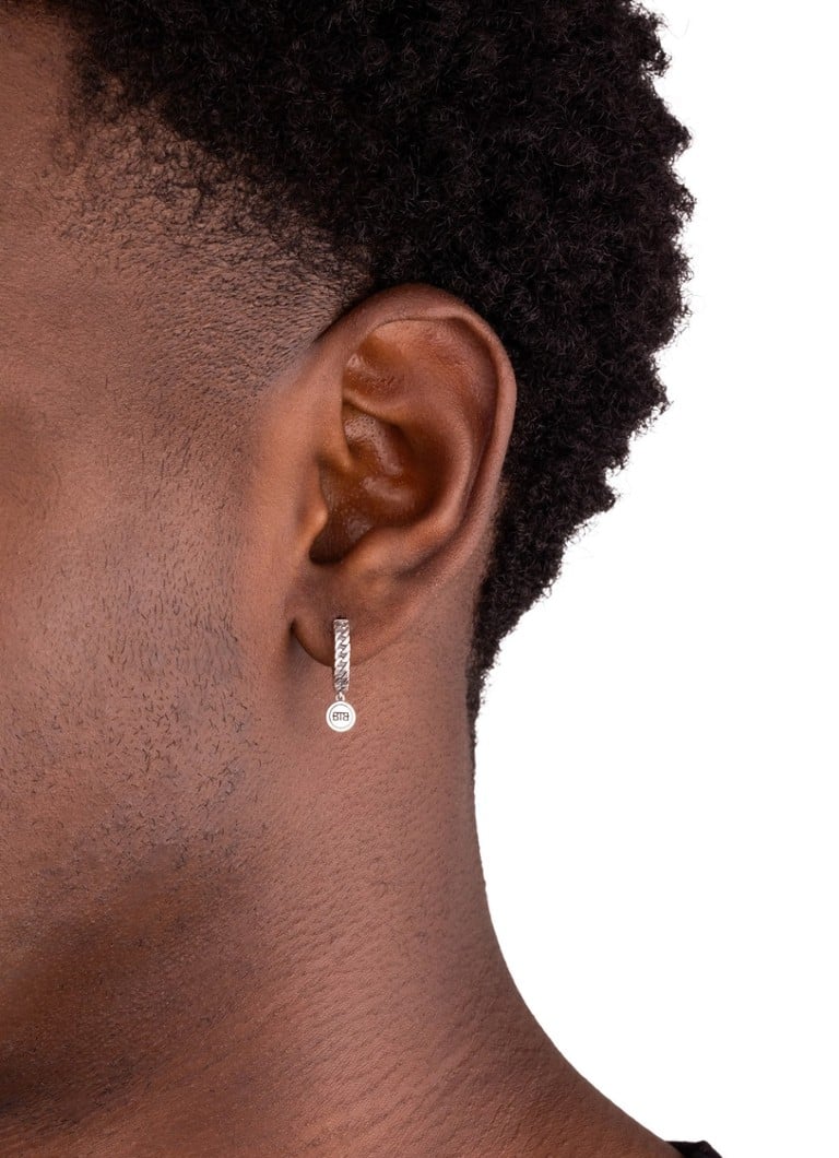 Buddha to Buddha Esther single silver hoop earring