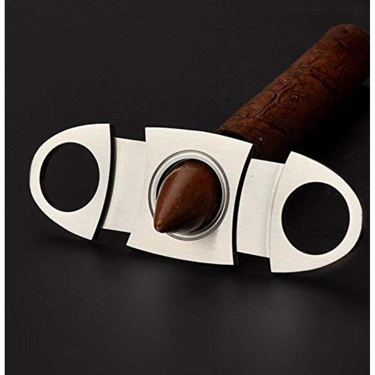 Jormftte Humidor Silber Edelstahl Zigarrenabschneider,Doppelklinge Schere