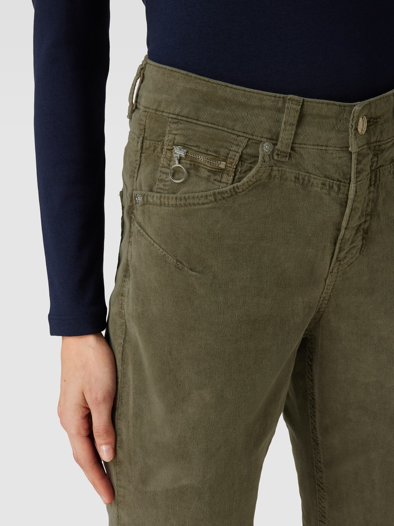 Hose mit Feincord Modell 'RICH' in olivgrün