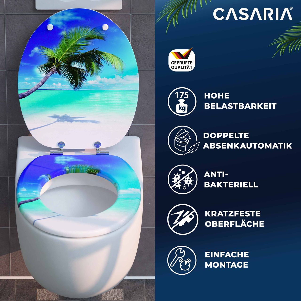 Casaria Toilettensitz Strand mit Absenkautomatik