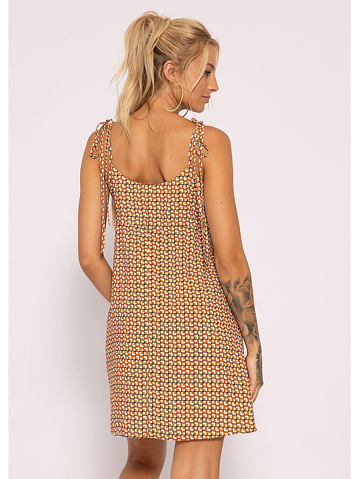 SASSYCLASSY Kleid in Orange/ Creme günstig kaufen M/L