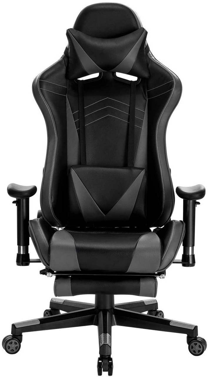 Woltu Gaming-Stuhl (1 St), mit Armlehnen Kopfkissen Lendenstütze Fußstütze