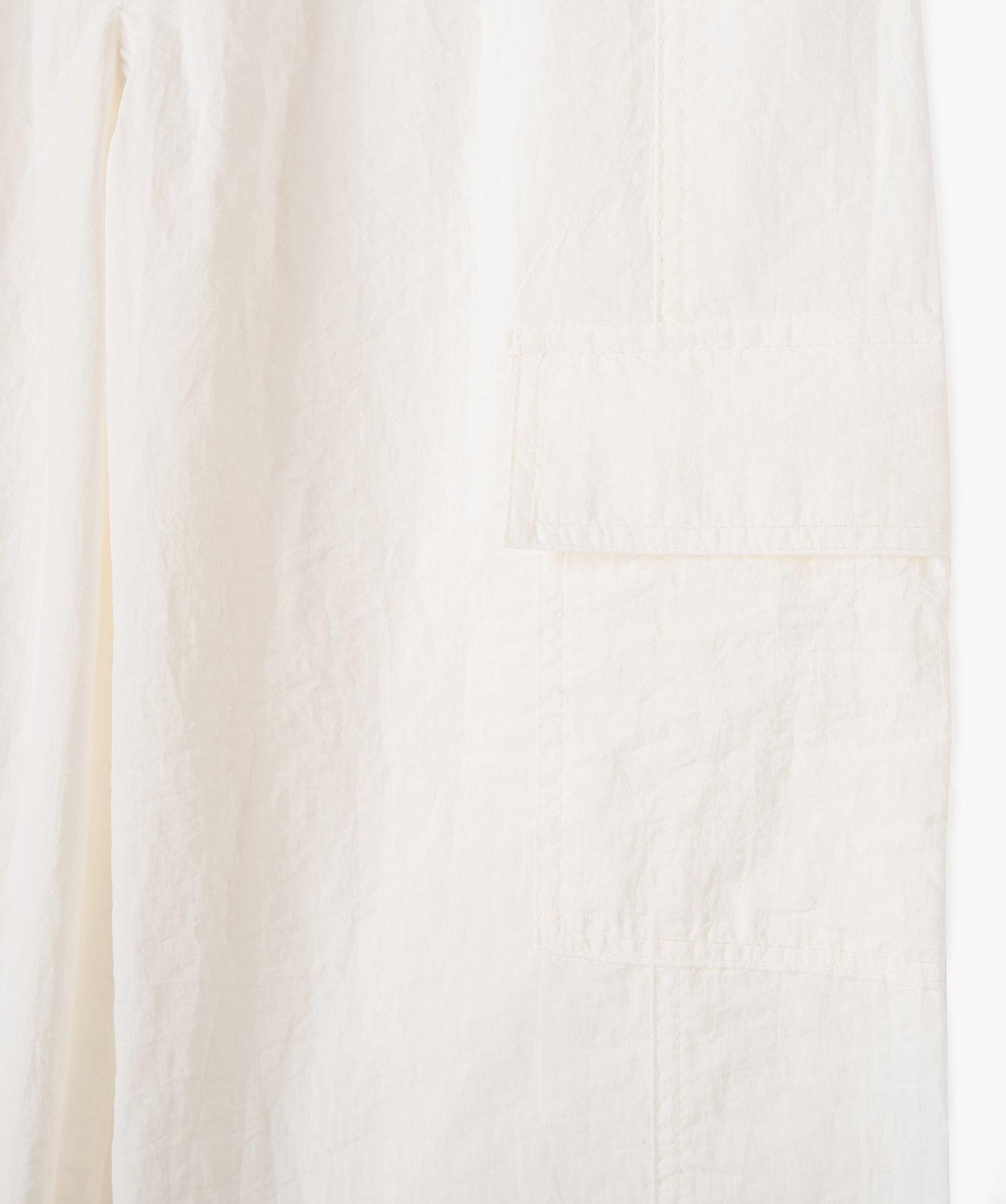 Pantalon en toile de parachute avec poches à rabat fille ecru | GEMO