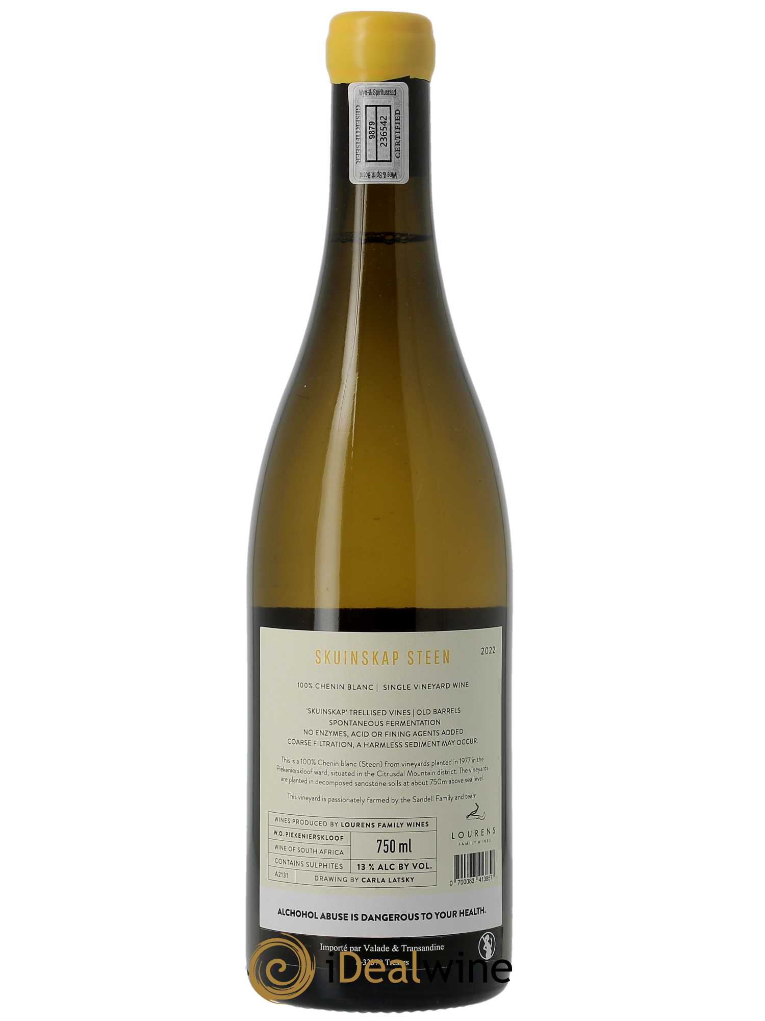Piekenierskloof Lourens Family Wines Skuinskap Steen  2022 - Lot de 1 Bouteille
