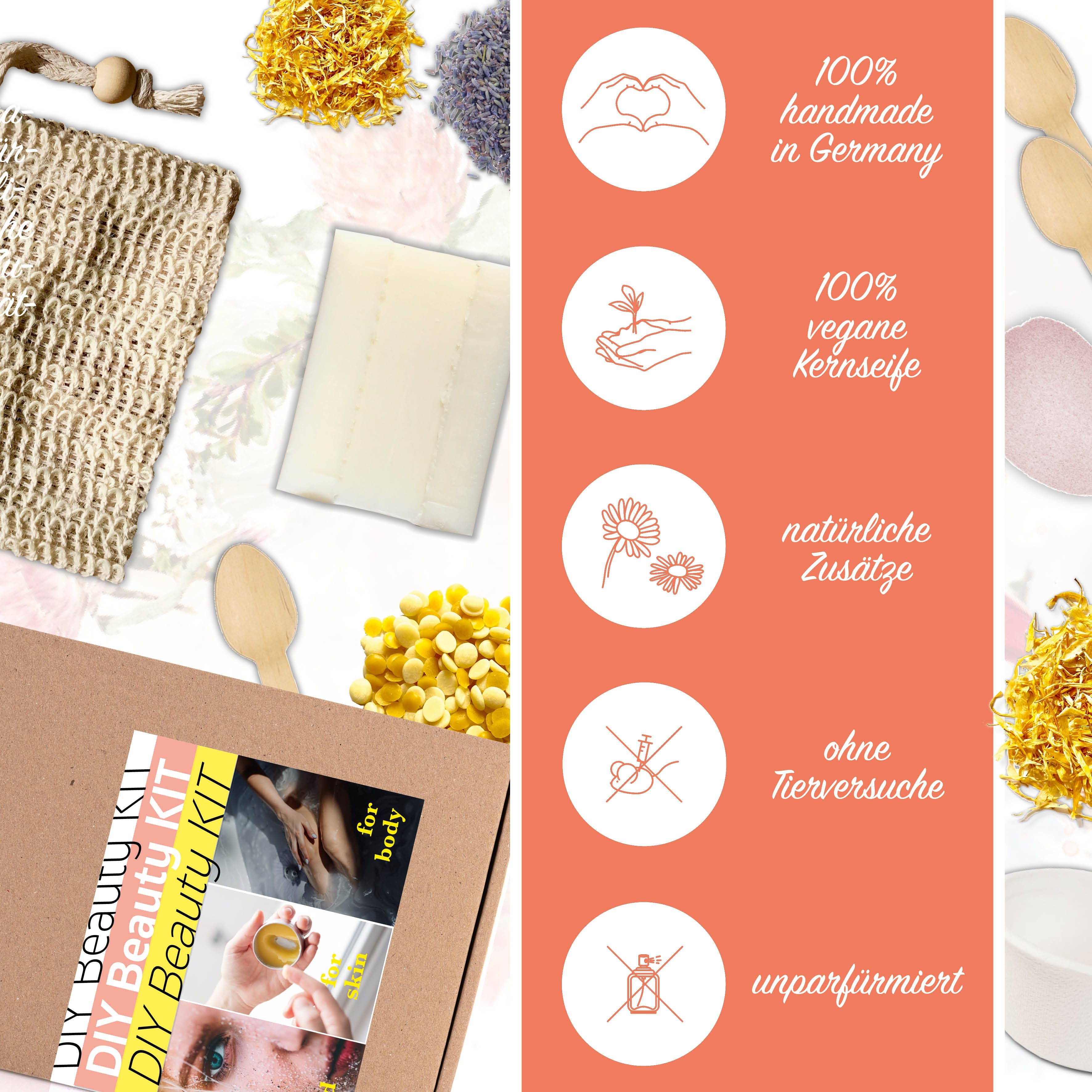 spreetherm Pflege-Geschenkset DIY Beauty Set - 20 Teile für Seife, Gesichtspflege, Lipgloss & Co. - DIY KIT -, - Bekannt aus Social Media