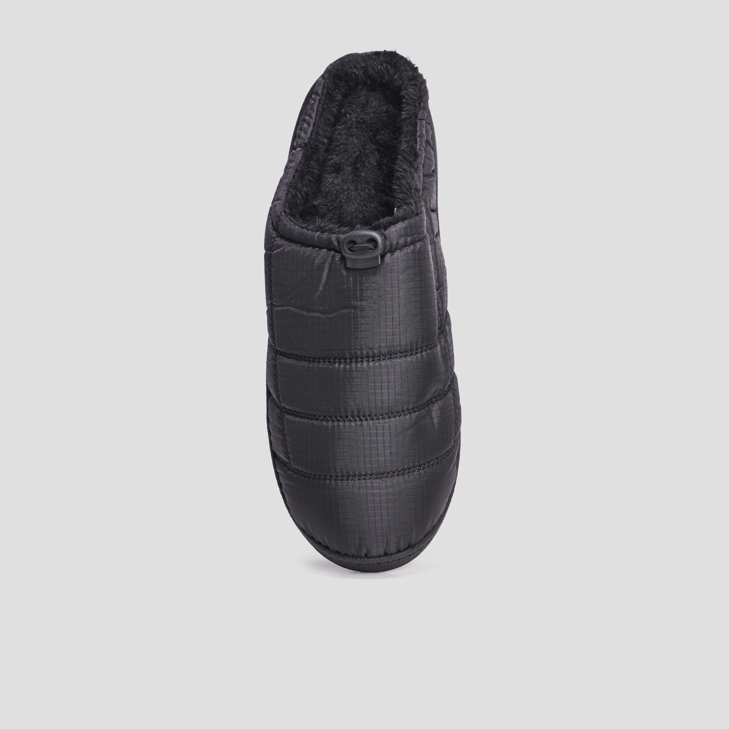 Chaussons mules matelassés fourrés noir homme | La Halle