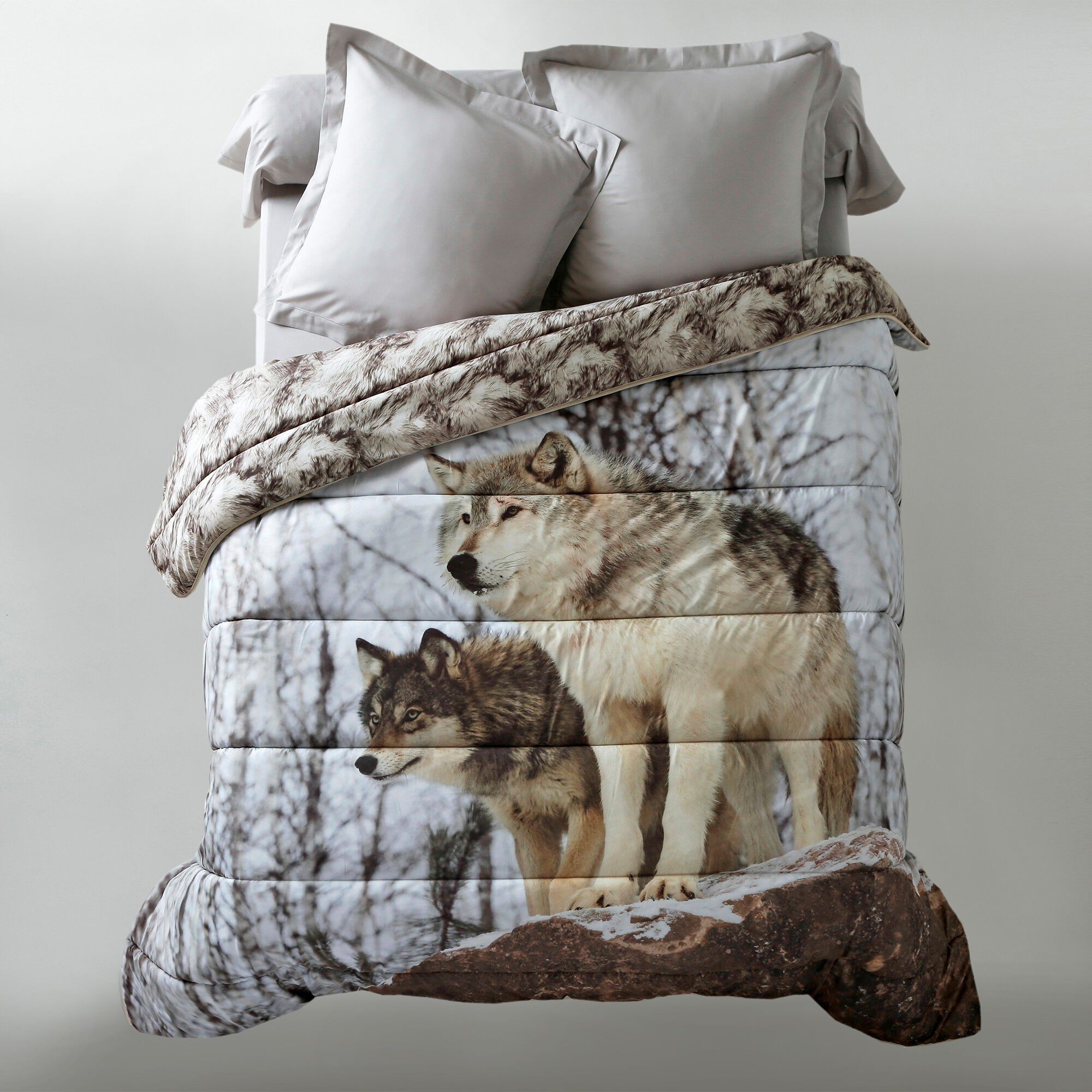Couette microfibre impression photo loup 200g/m2
