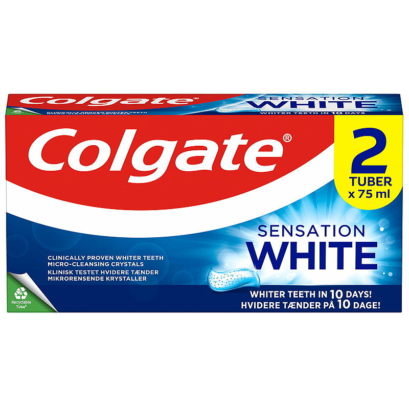 Colgate Tannkrem 2-pk Sensation white Colgate