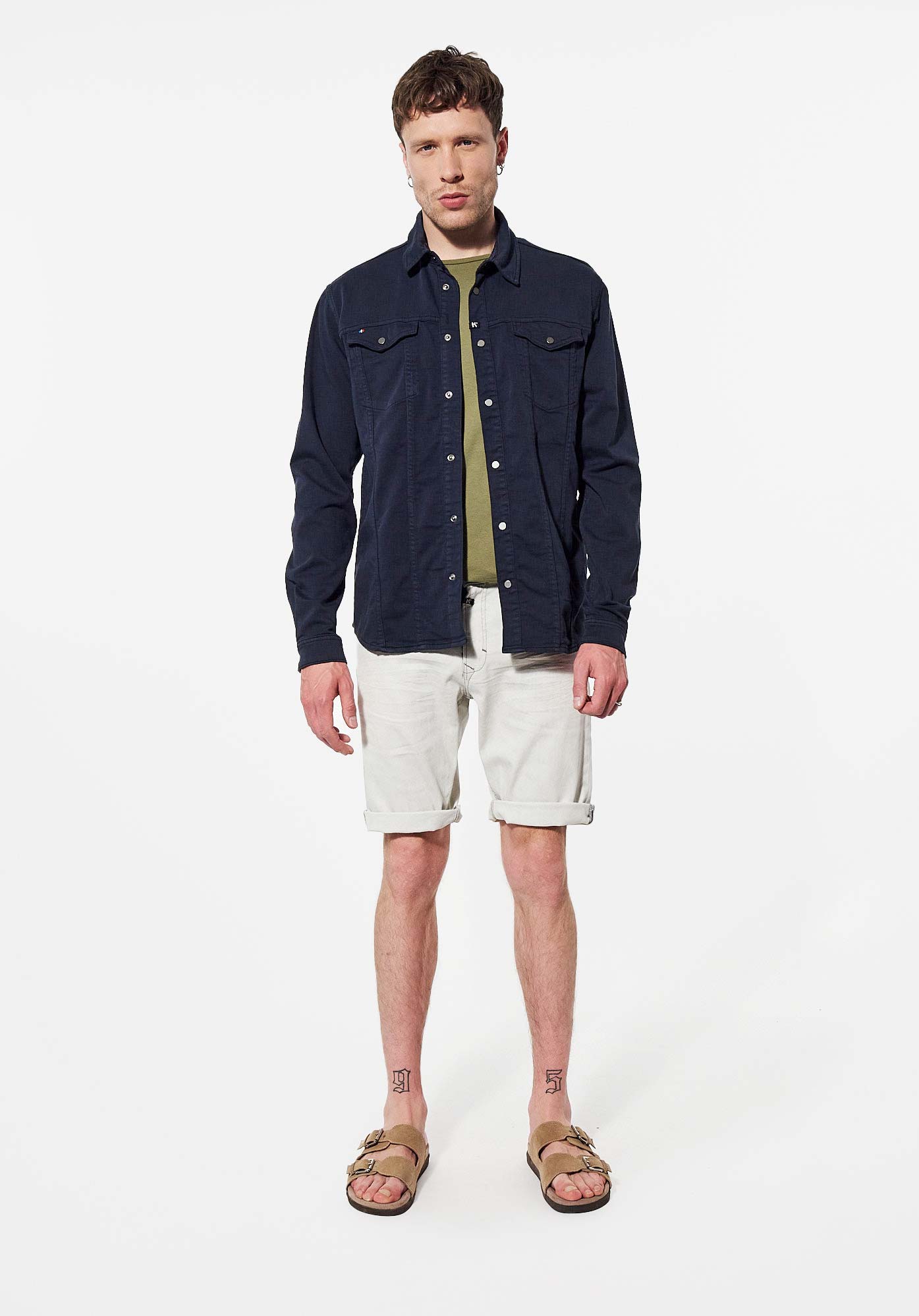 TIZIO  Chemise en jean bleu Homme