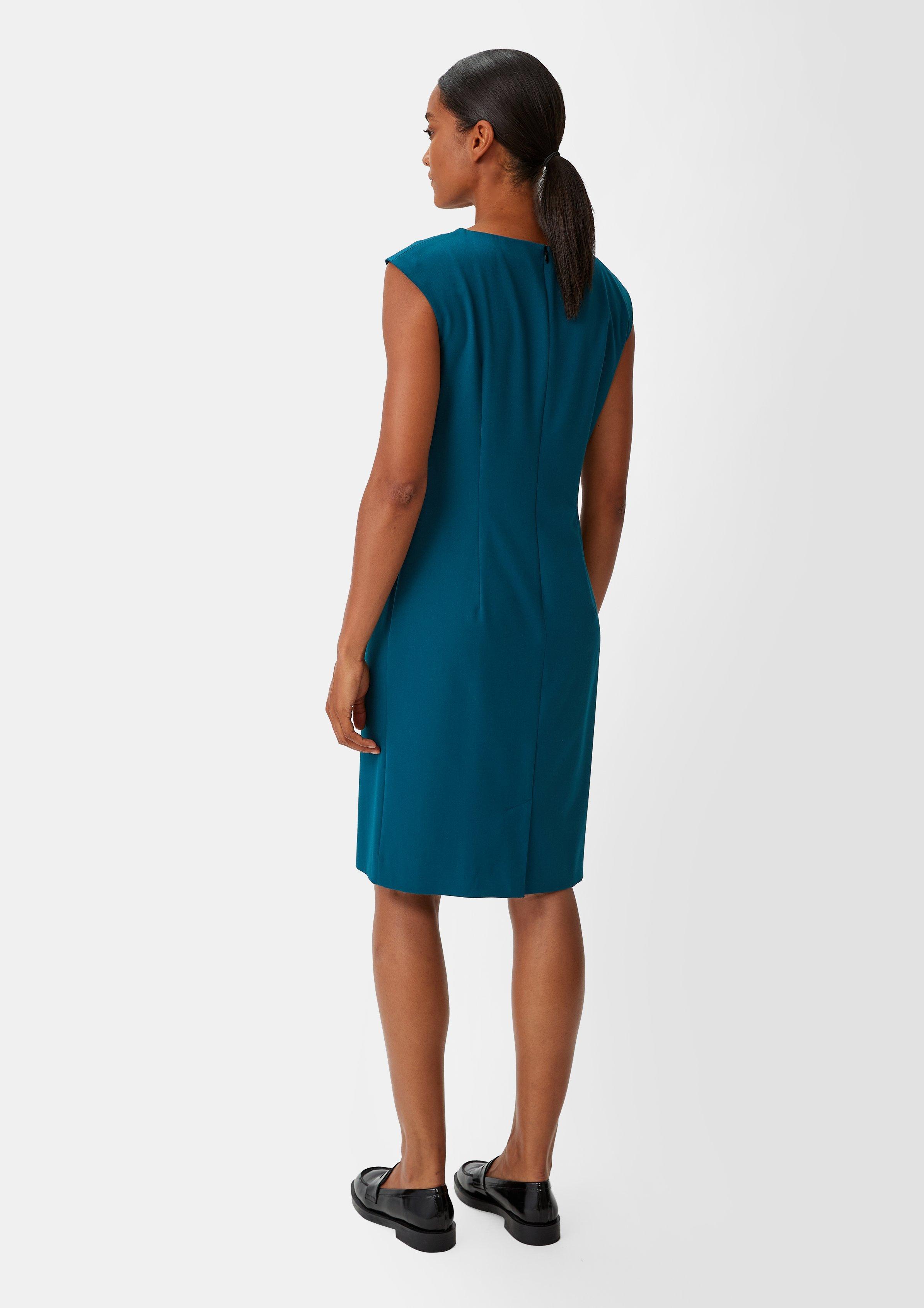 Twill-Kleid aus Viskosemix - petrol