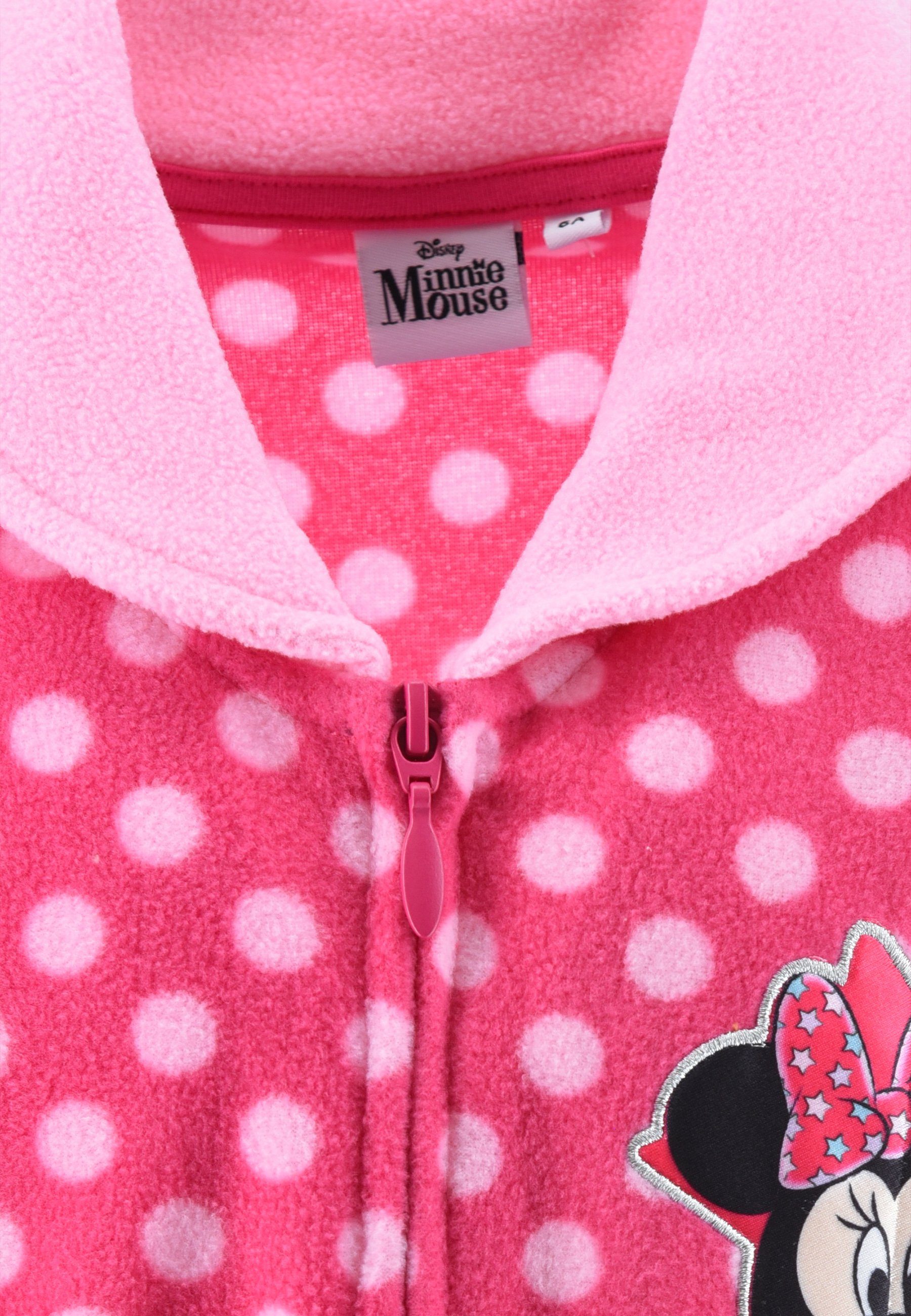 Minnie Mouse Kinderbademantel Kinder Mädchen Bademantel Morgenmantel mit Reißverschluss