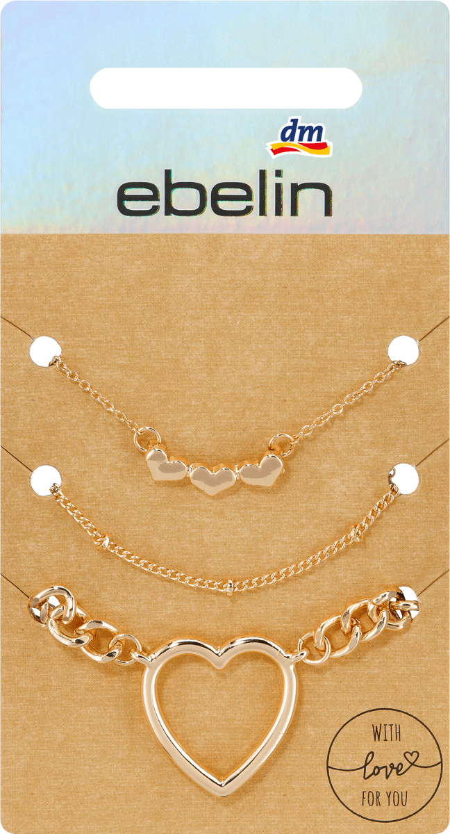 Armbänder Herz Gold-Optik, 3 St