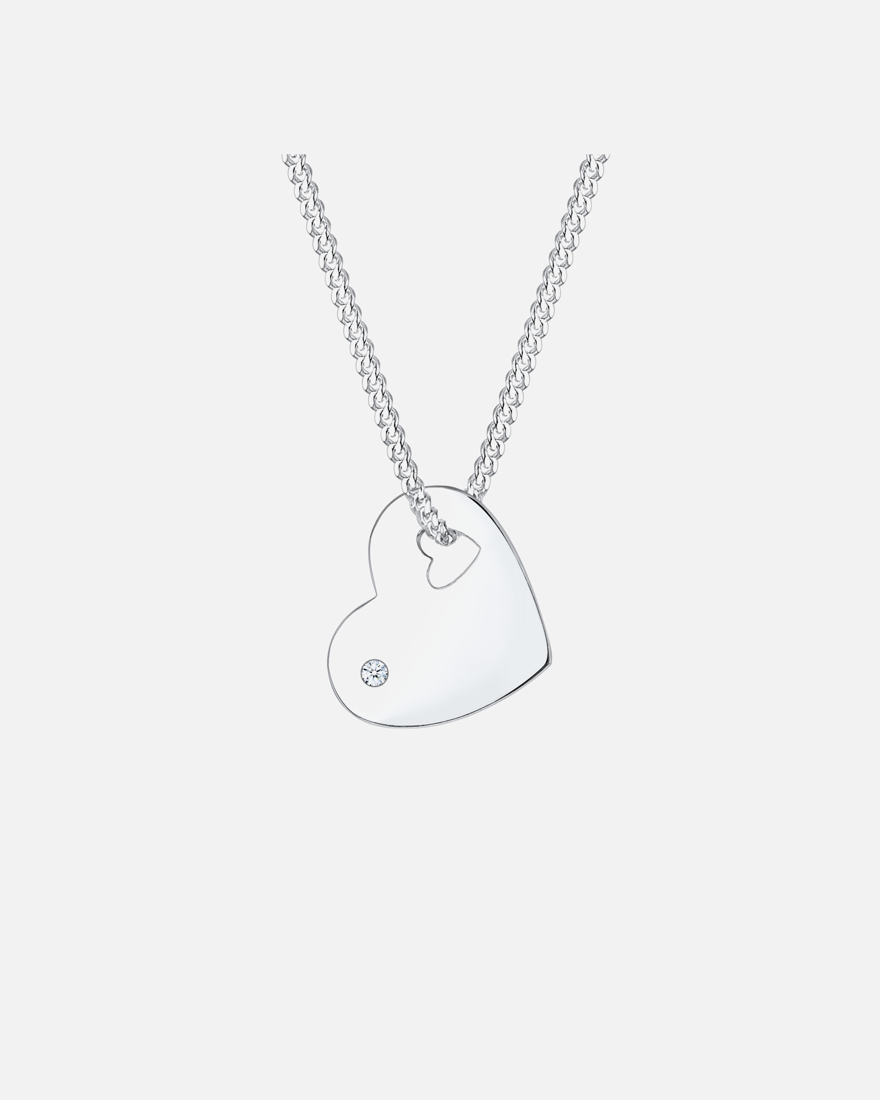Ženski obesek Elli DIAMONDS v obliki srca z diamantom (0,02 ct.) - (925/1000) srebro