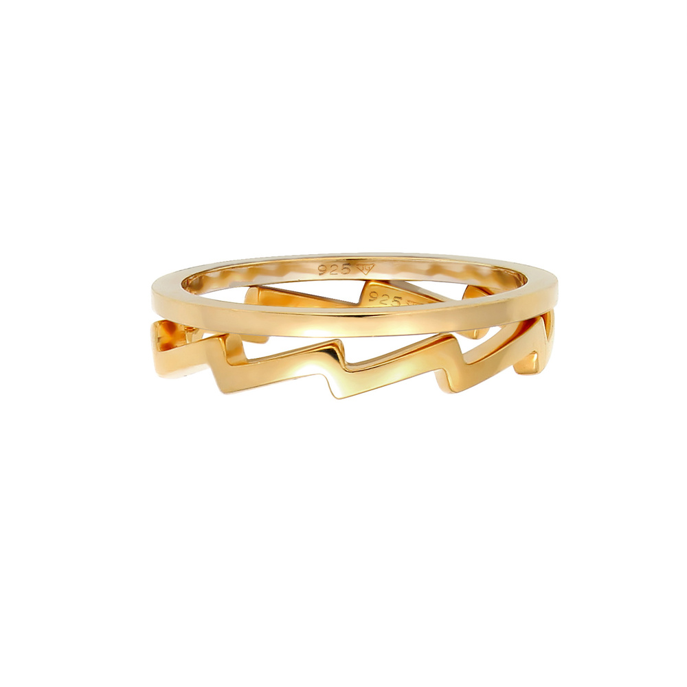 Elli Elli Bague Géo Look Basic Trend Blogger Ensemble Bague Femme - (925/1000) Argent Bague