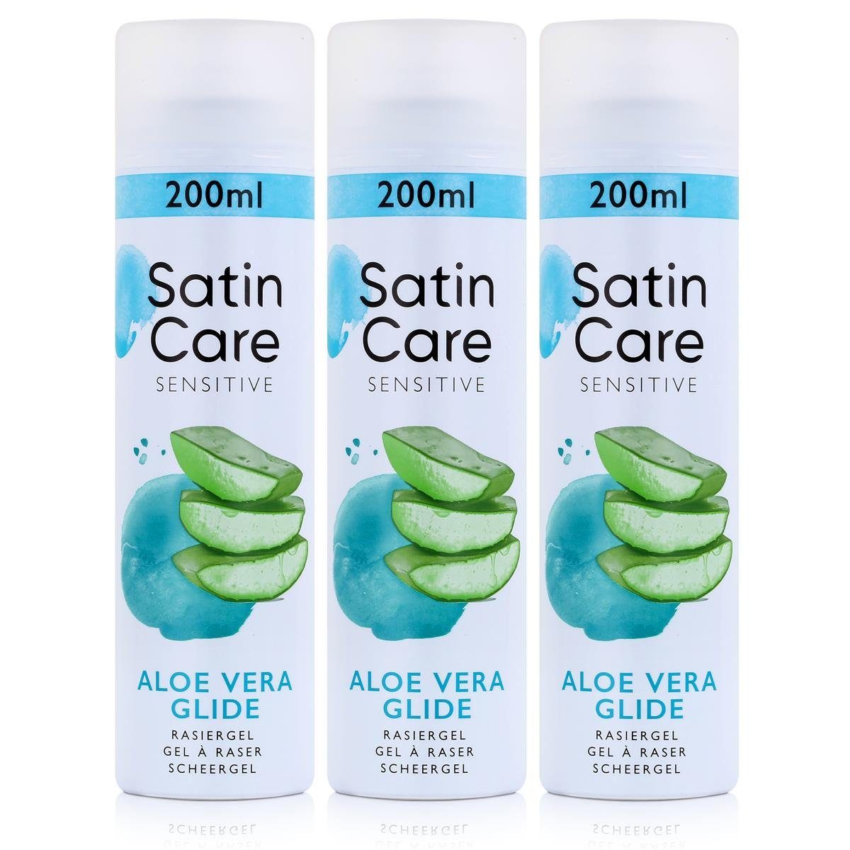 Gillette After-Shave Gillette for Women Satin Care Gel empfindliche Haut 200 ml (3er Pack)