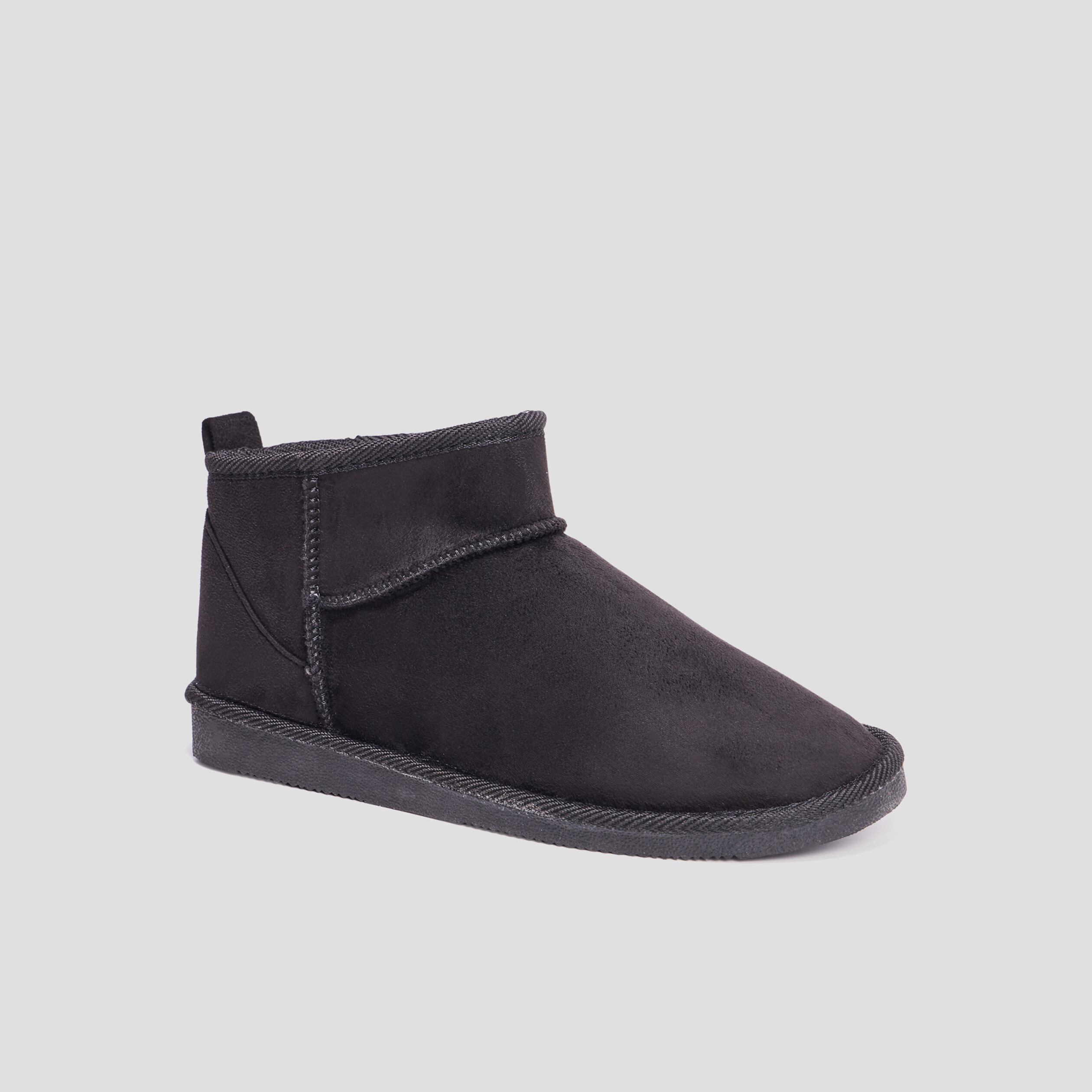 Bottines imitation fourrure noir femme | La Halle