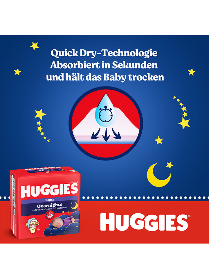 HUGGIES 4er-Set: Overnight-Höschenwindeln Gr. 6, 15-25 kg (4x 22 Stück) günstig kaufen onesize