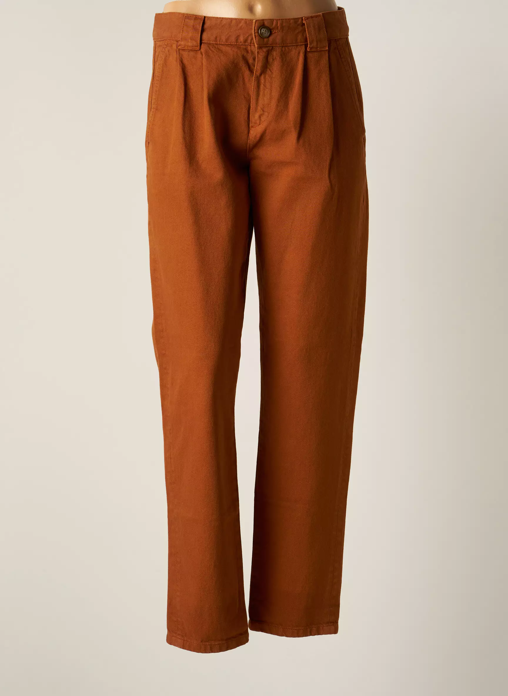One Step Pantalons Droits Femme couleur marron