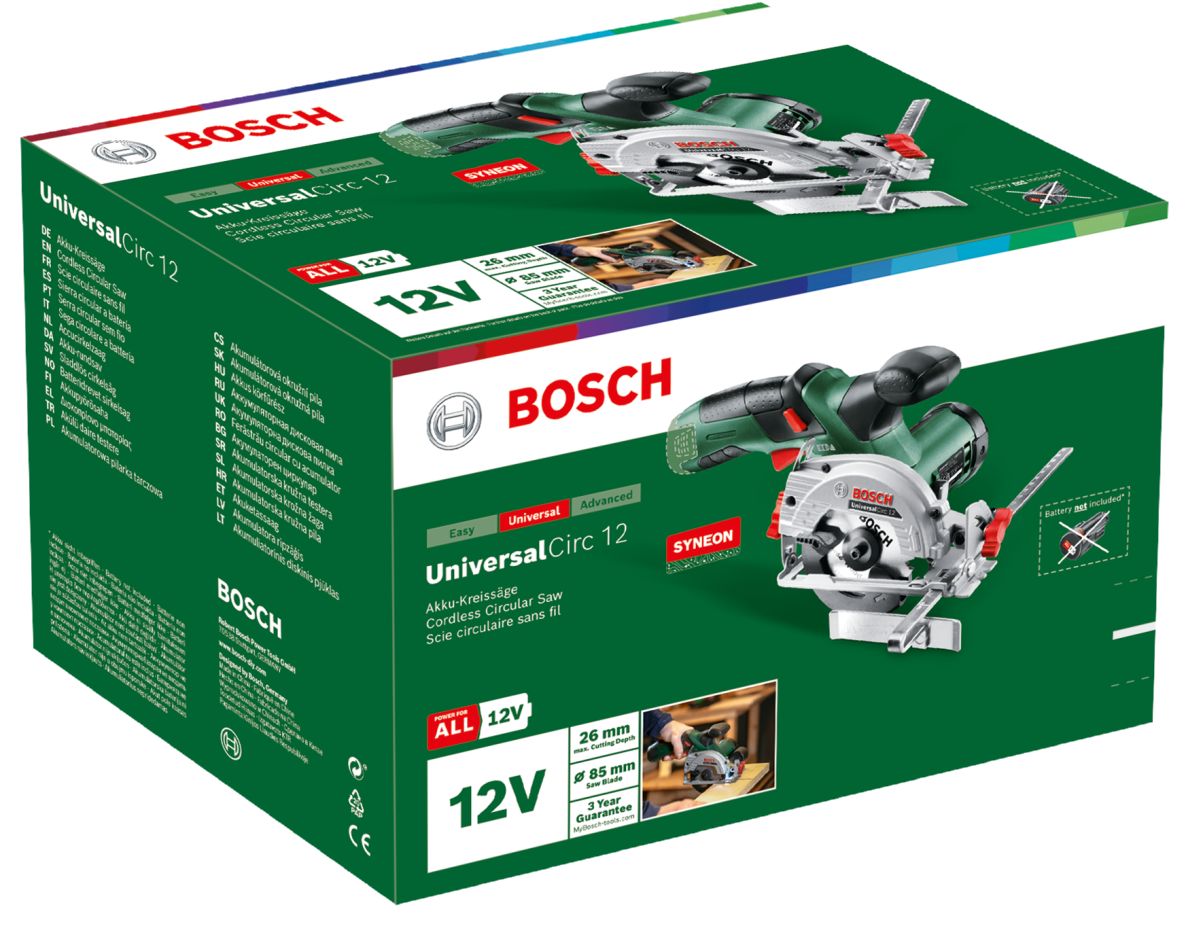 Bosch Green 06033C7003 UniversalCirc 12 Pilarka tarczowa akumulatorowa bez akumulatorów i ładowarki