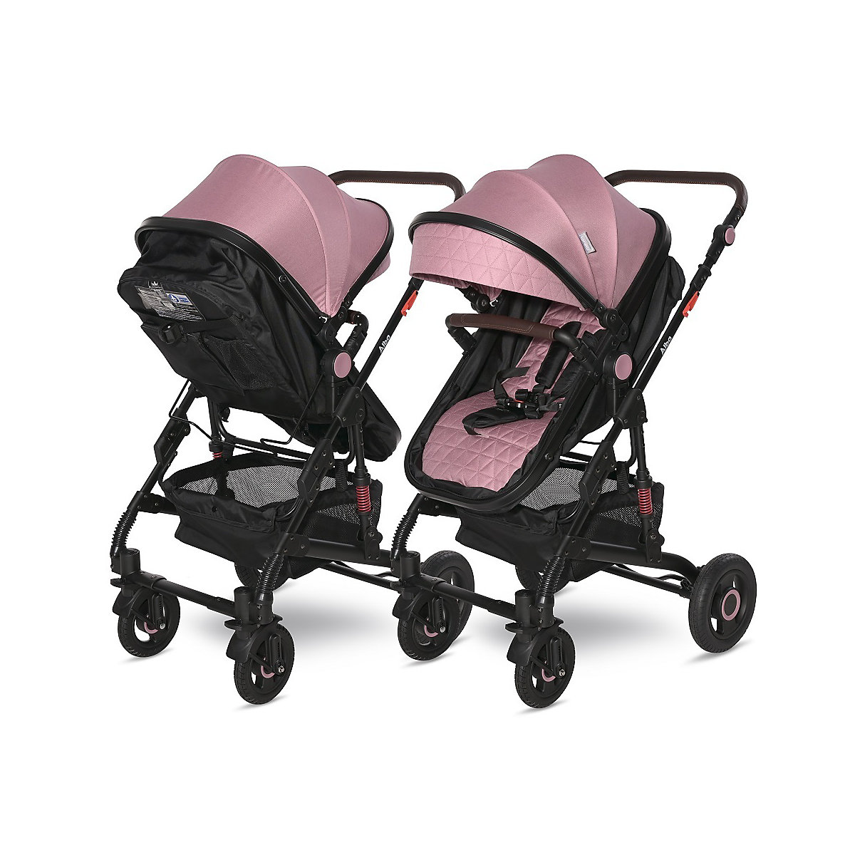 Kinderwagen Alba 2 in 1, Babywanne als Sportsitz einsetzbar, Gummireifen Kombikinderwagen