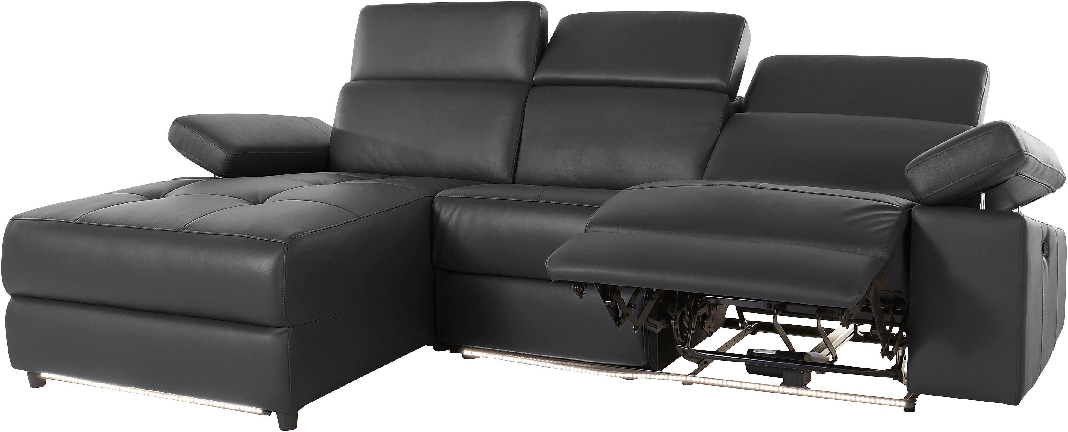 Places of Style Ecksofa Kilado, mit Relaxfunktion, verstellbarer Armlehne, Kopfteilverstellung