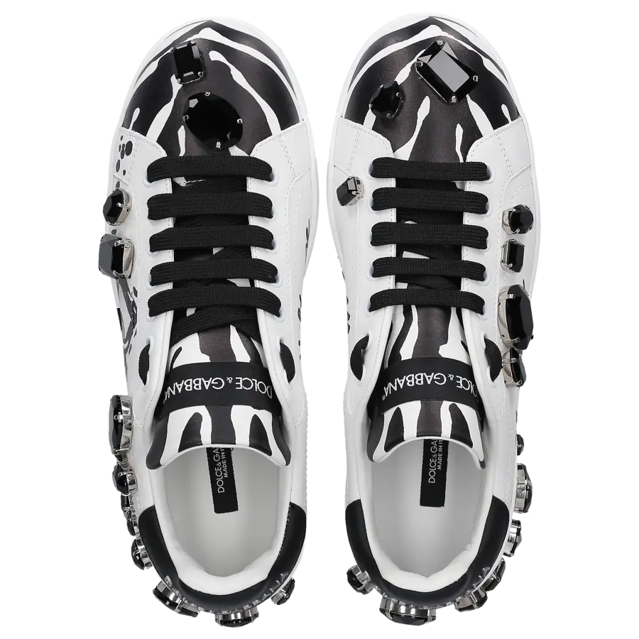 Dolce & Gabbana - Sneaker low PORTOFINO Nappaleder - weiß