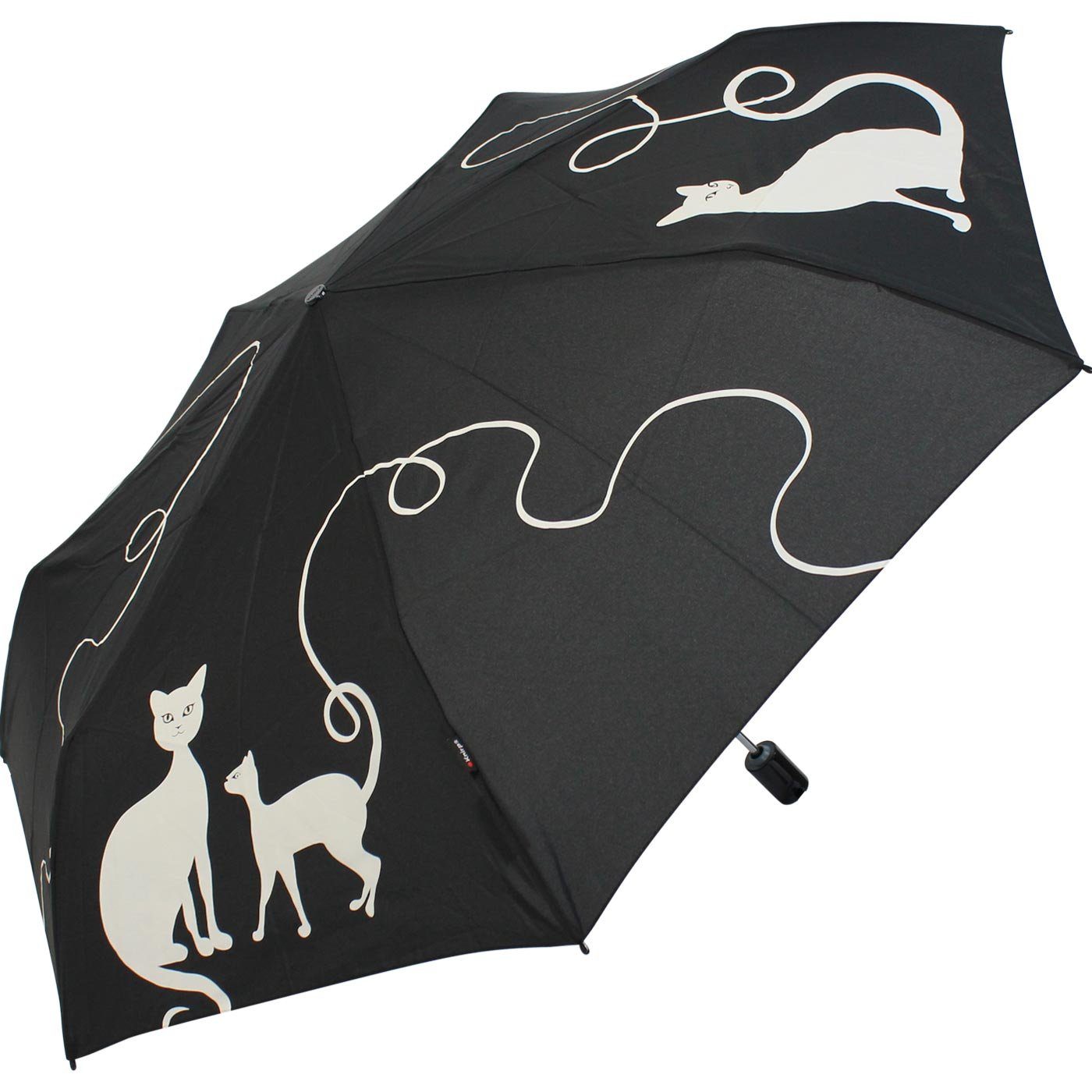 Knirps® Taschenregenschirm Slim Duomatic mit Auf-Zu-Automatik - kitty, immer mit dabei, passt in jede Tasche