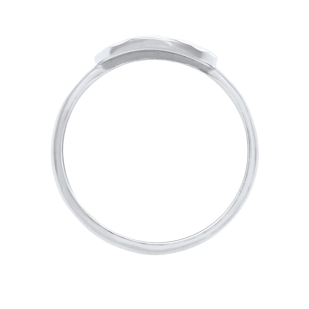 Elli Elli Bague Plaquette pour dames tendance martelée en argent sterling 925 Bague