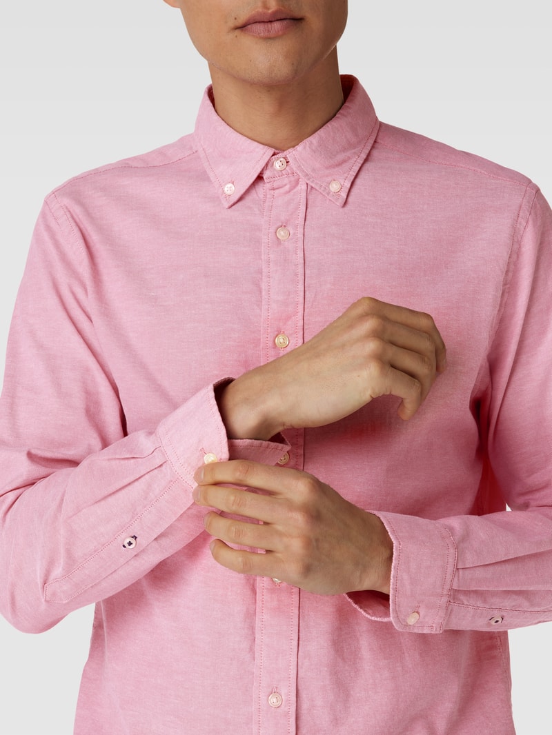 Freizeithemd mit Label-Stitching in neon rot