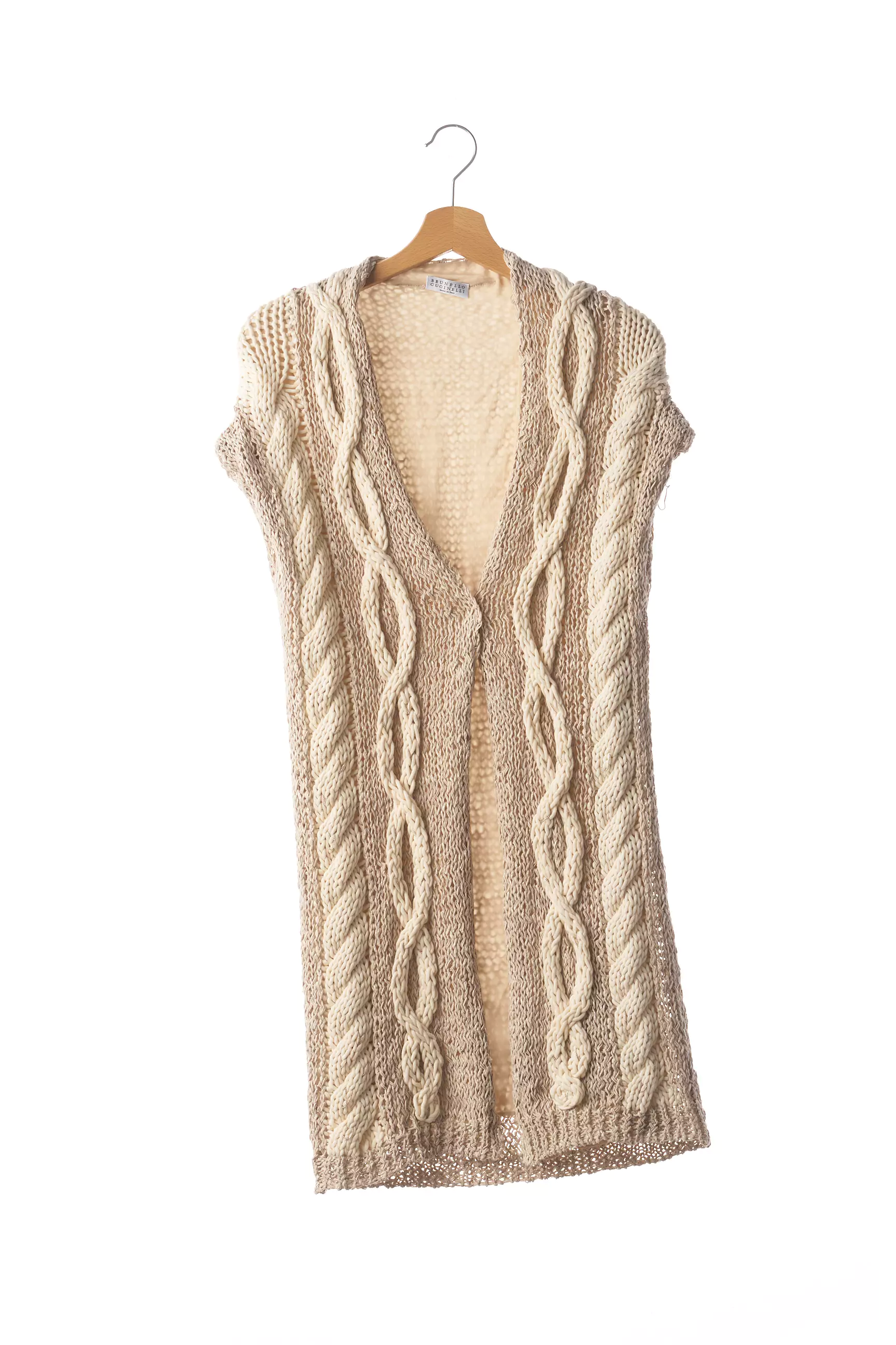 Brunello Cucinelli Gilet Femme couleur beige