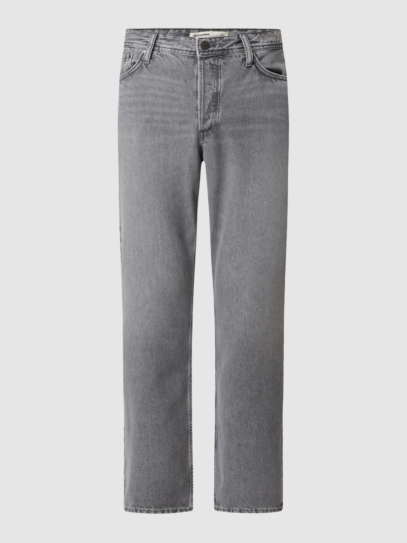 Loose Fit High Rise Jeans aus Baumwolle Modell 'Chris' in hellgrau
