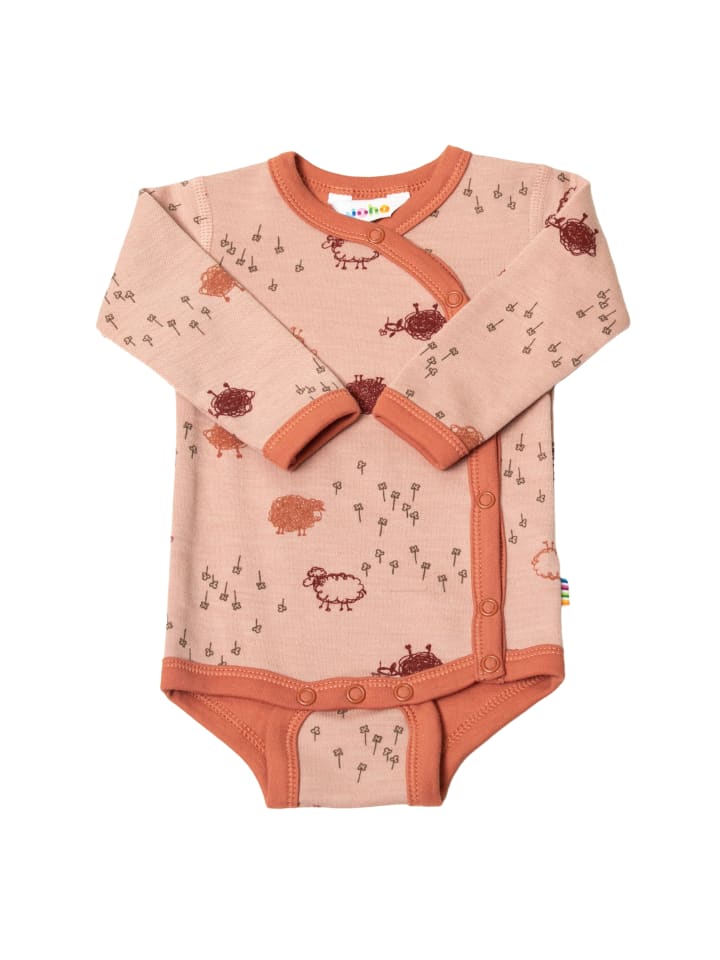 Joha Wickelbody langarm Merinowolle/Bio-Baumwolle in peach günstig kaufen 50