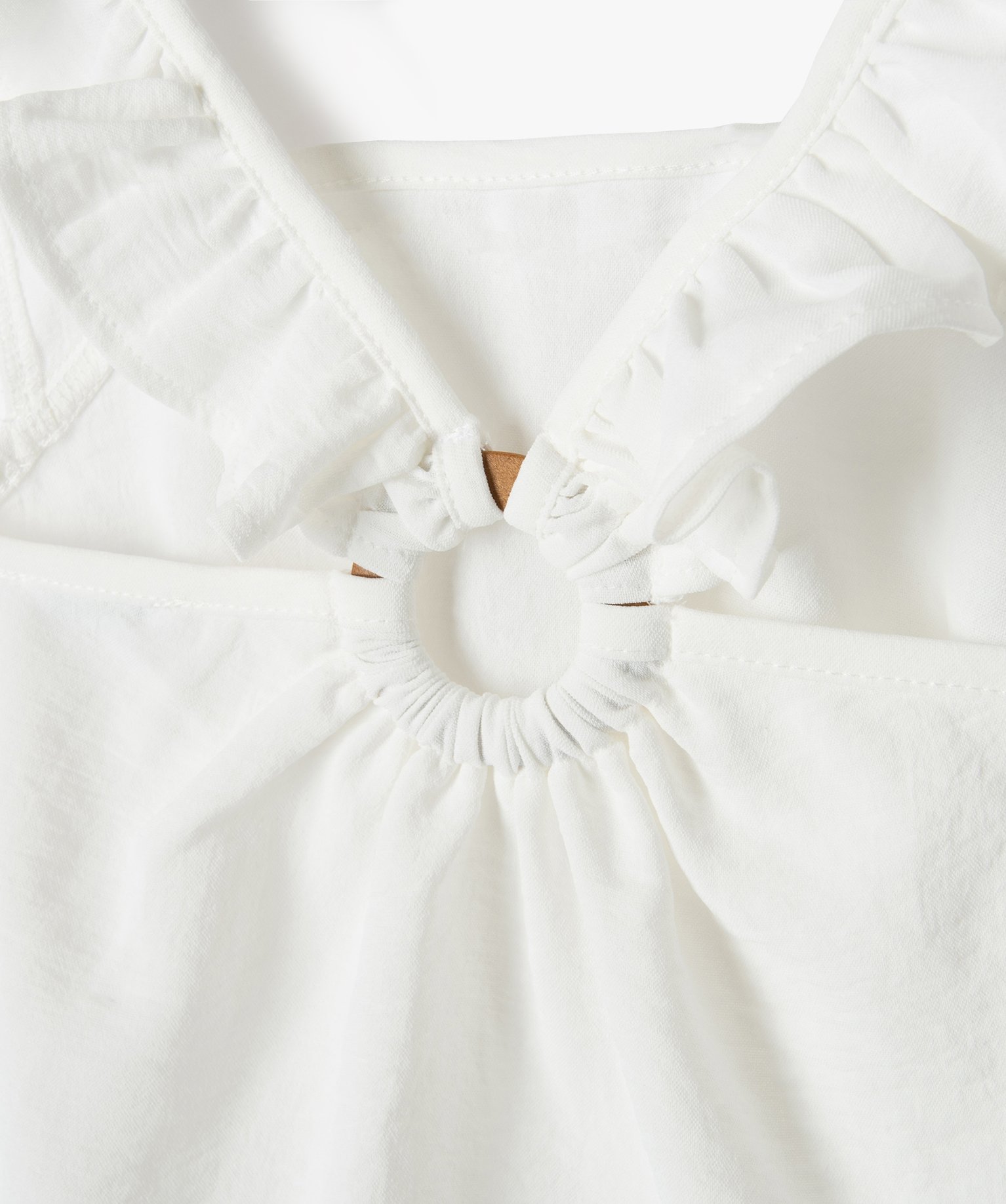 Blouse à bretelles volantées avec dos fantaisie fille ecru | GEMO