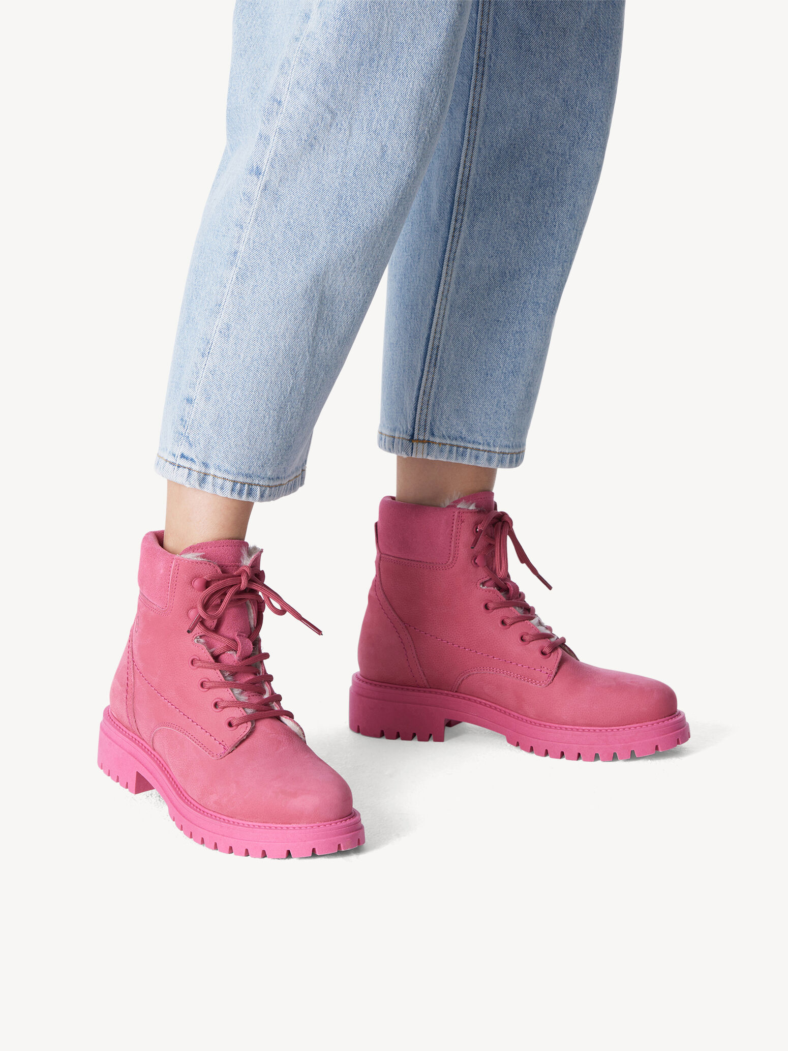 Bottine en cuir - rose fuchsia doublure chaude