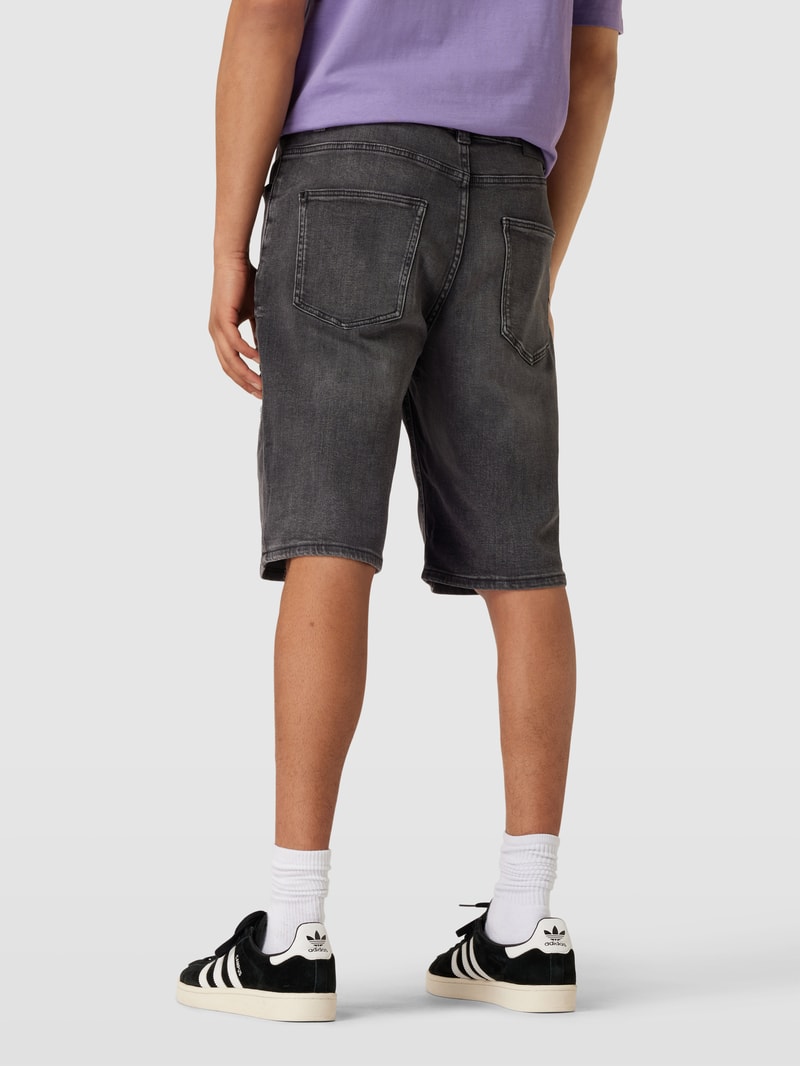 Jeansshorts im Destroyed-Look in dunkelgrau