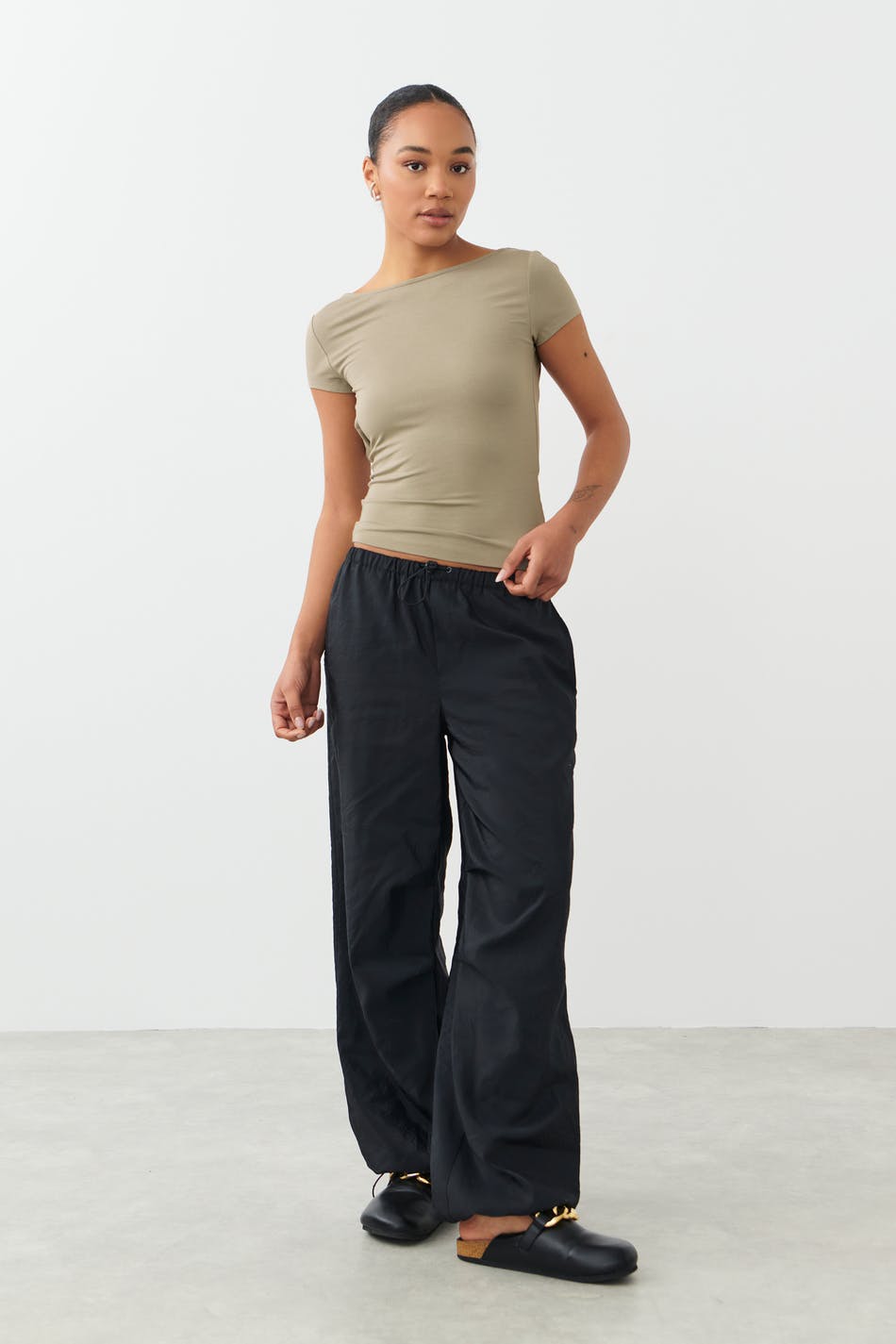 Soft touch low back top