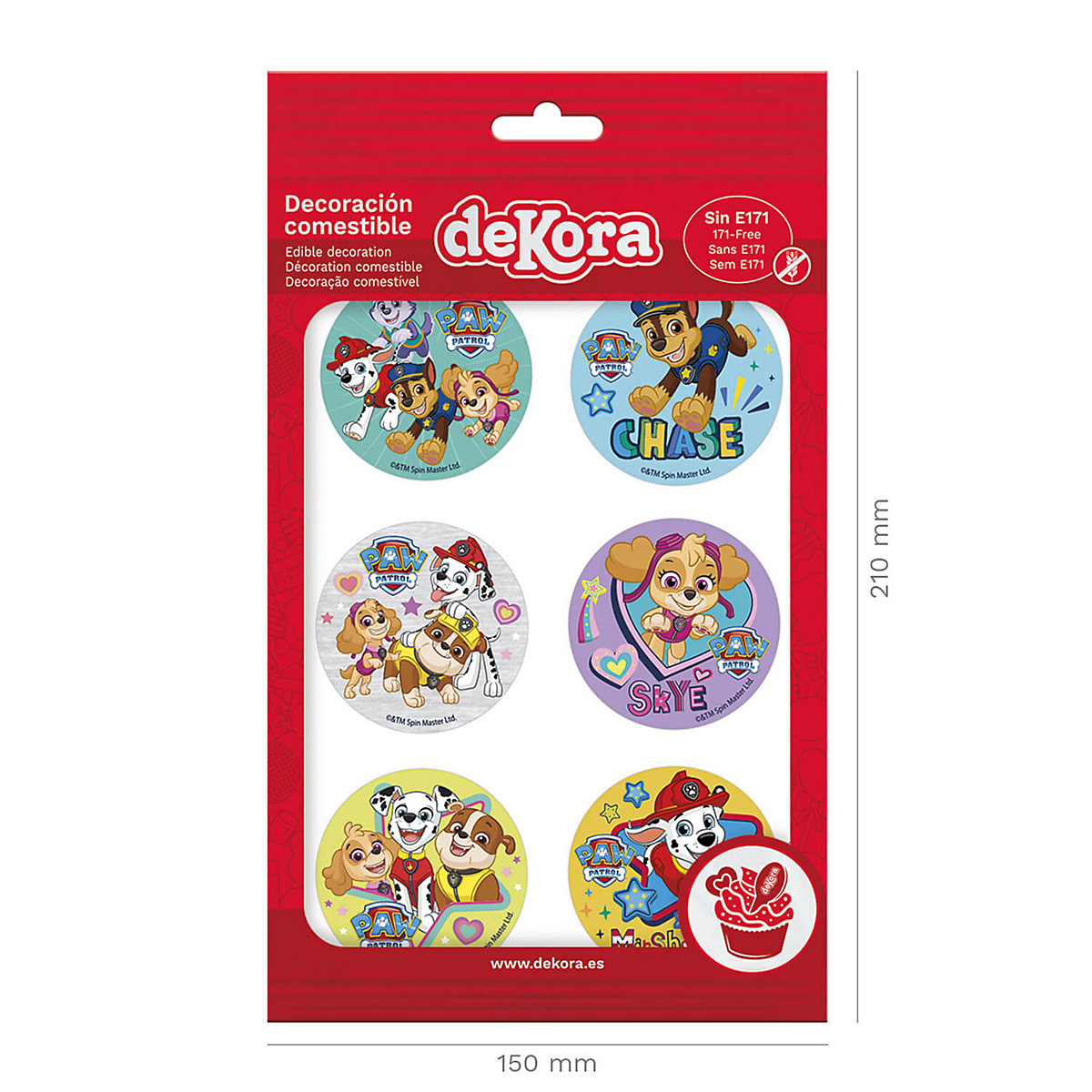 Essbare Muffinaufleger Paw Patrol, rund, 5.8cm