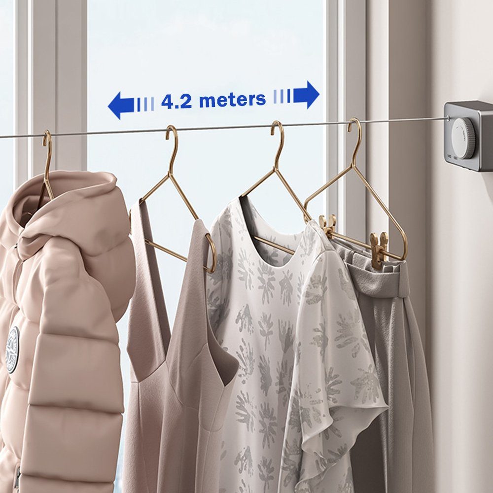 Blusmart Wand-Wäscheleine An Der Wand Montierte Ausziehbare Wäscheleine, Rostfreie