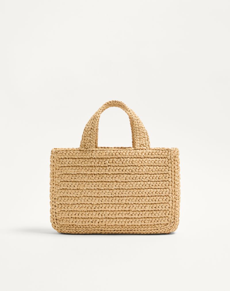 Valentino Garavani Viva Superstar Lille Raffia indkøbstaske