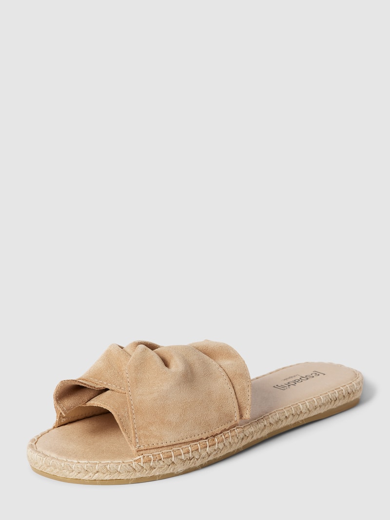 Pantolette mit Knoten-Detail in camel