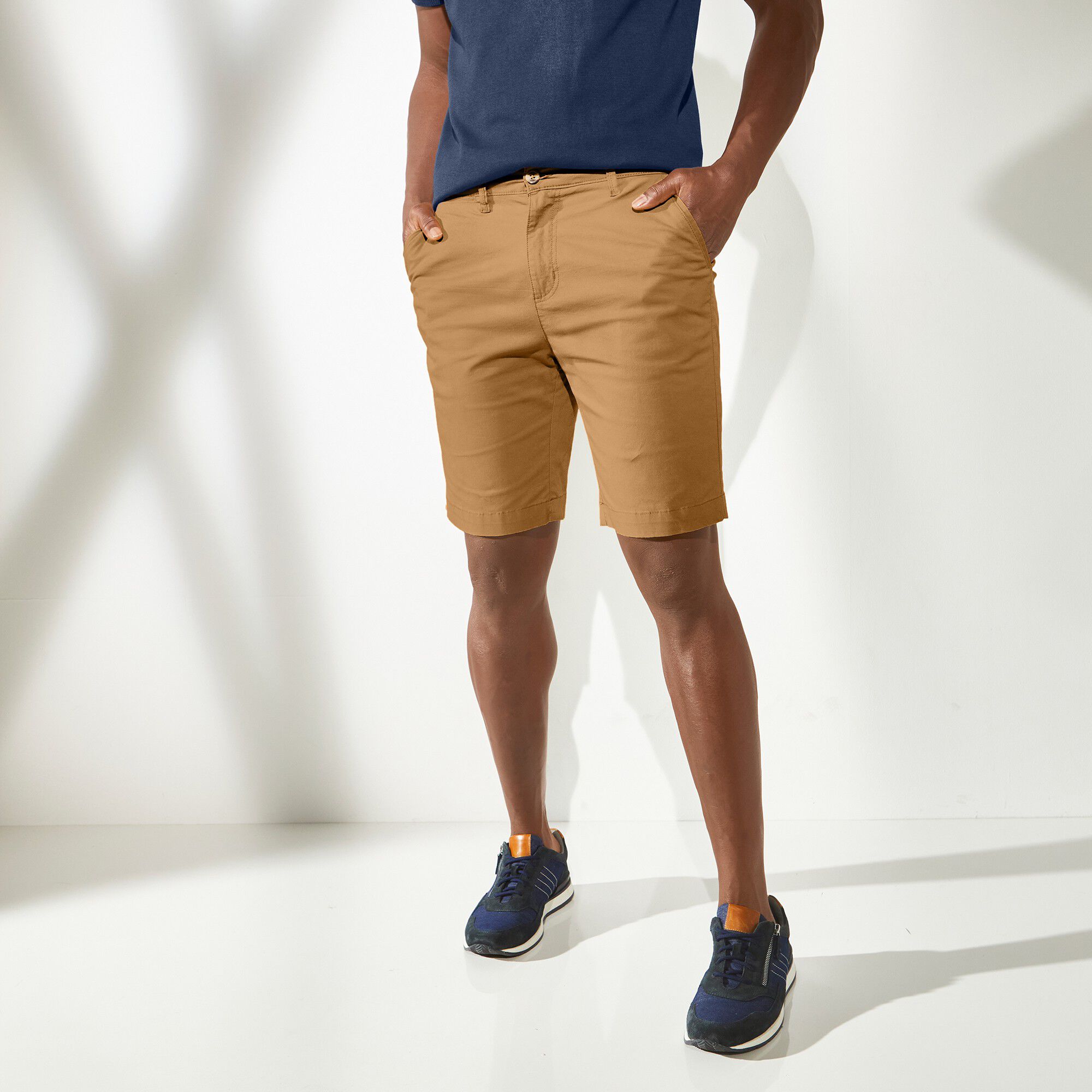 Bermuda chino uni toile sergé stretch morphologie classique