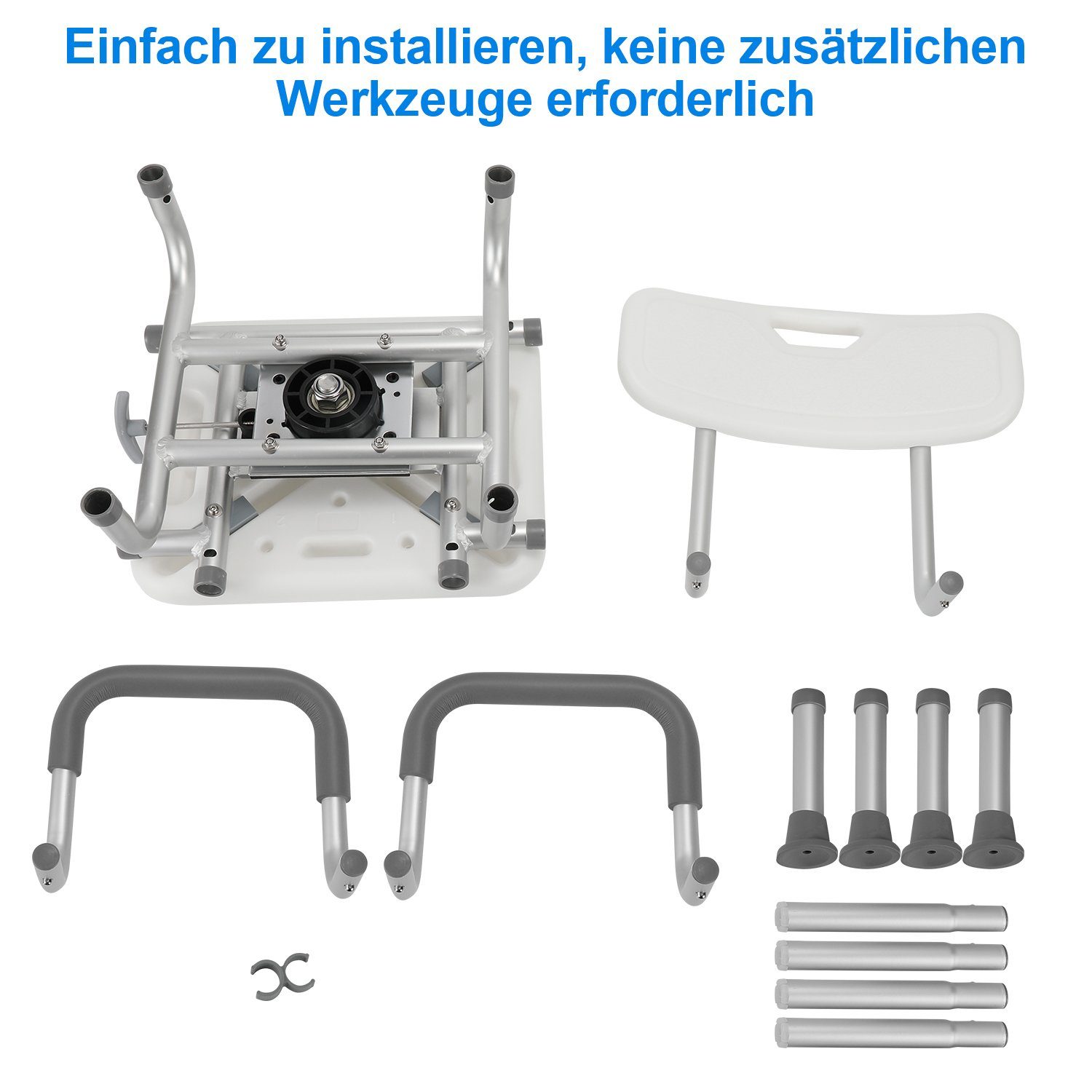 Gimisgu Duschhocker Duschhocker Duschstuhl Badhocker bis 150 kg belastbar