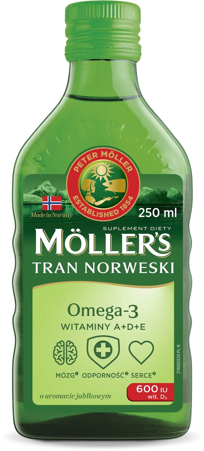Mollers norveško ulje jetre bakalara s okusom jabuke, tekućina