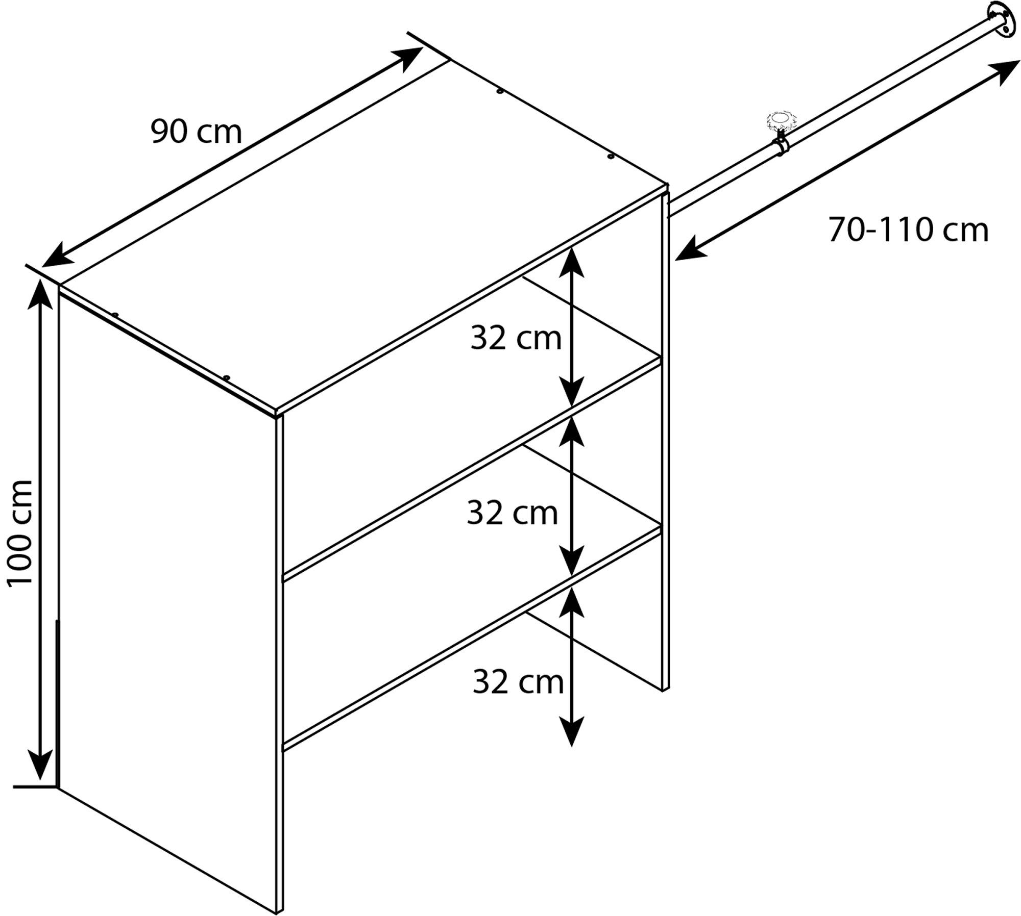 VCM Kleiderschrank Offener Kleiderschrank Dachschrägen Regal Dacho ll (1-St)