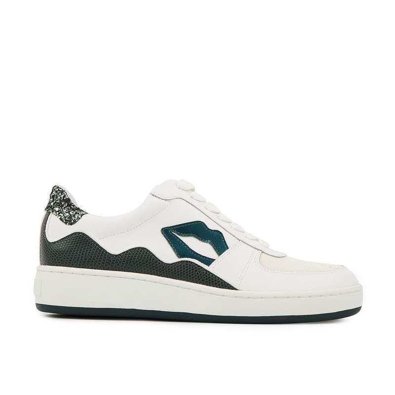 Baskets en cuir Loulou blanc dark green
