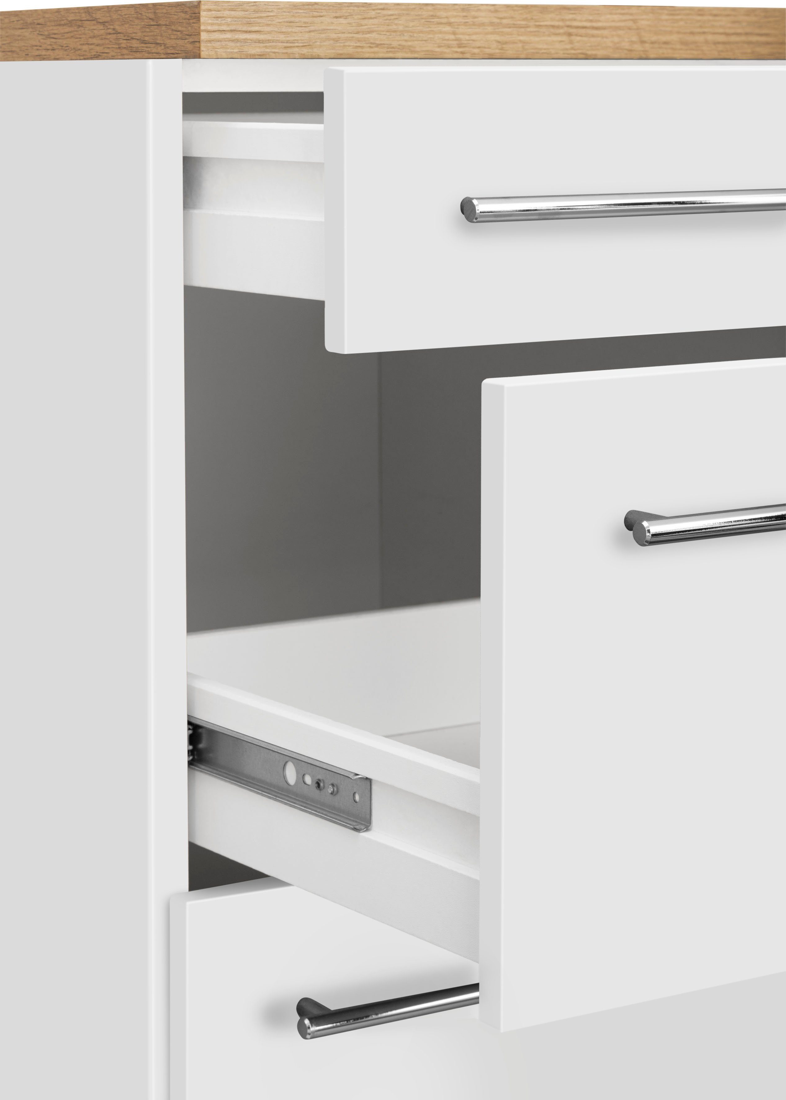 HELD MÖBEL Winkelküche Samos, ohne E-Geräte, Stellbreite 340/220 cm