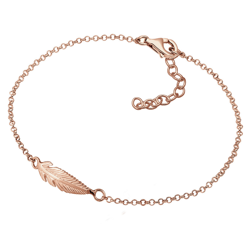 Elli Elli Bracelet Femmes pendentif plume Festival Boho Basic en argent sterling 925 Bracelet