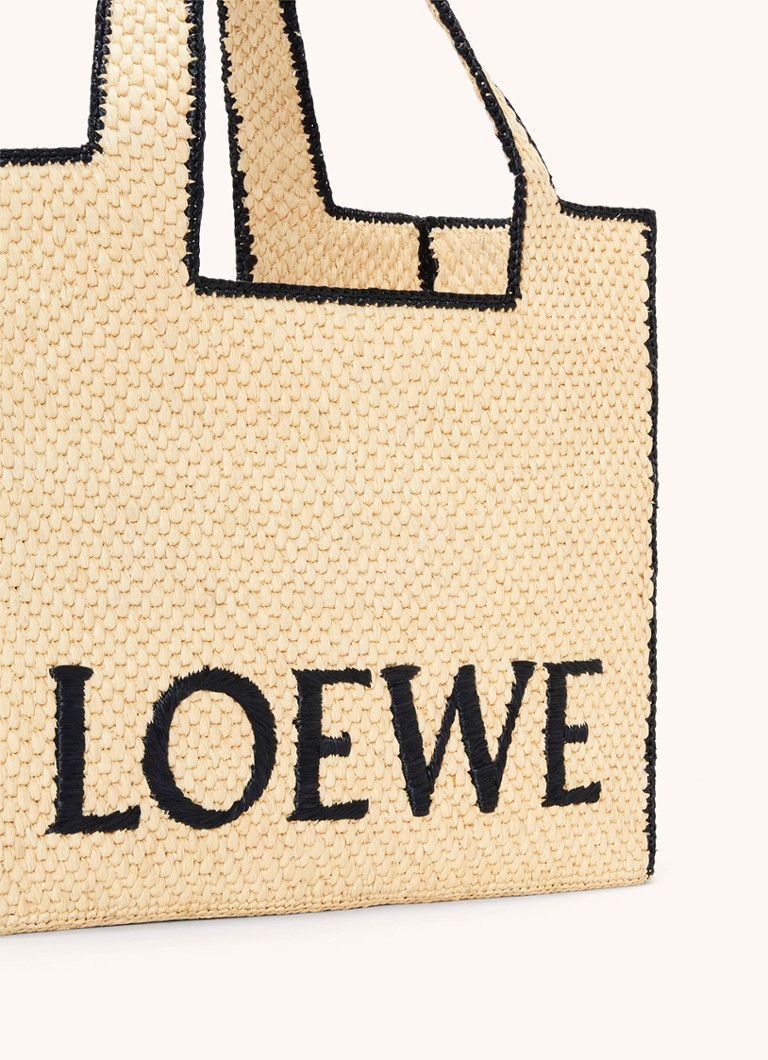 LOEWE Font Velká rafiová nákupní taška s logem