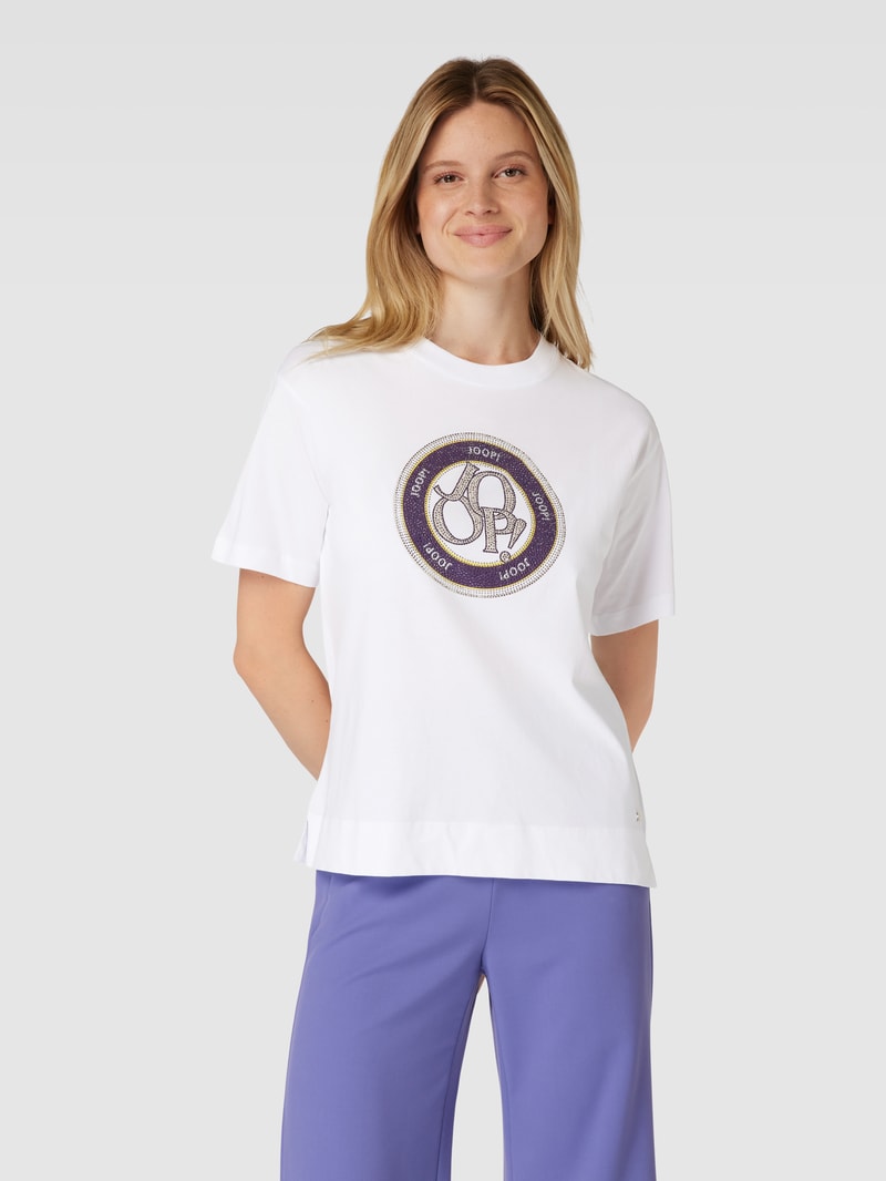 T-Shirt mit Zierbesatz in lila