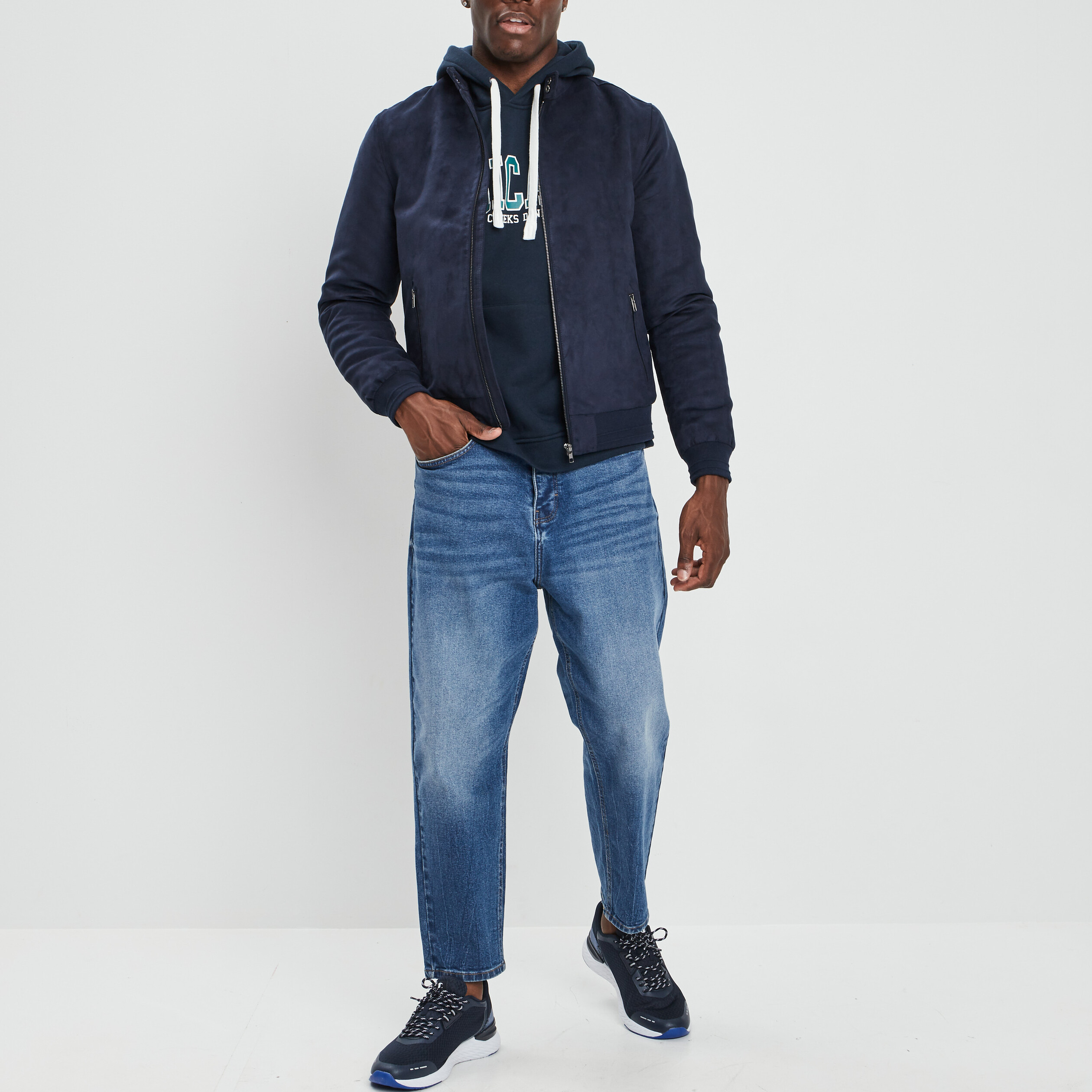 Sweat à capuche hoodie Creeks bleu marine homme | La Halle